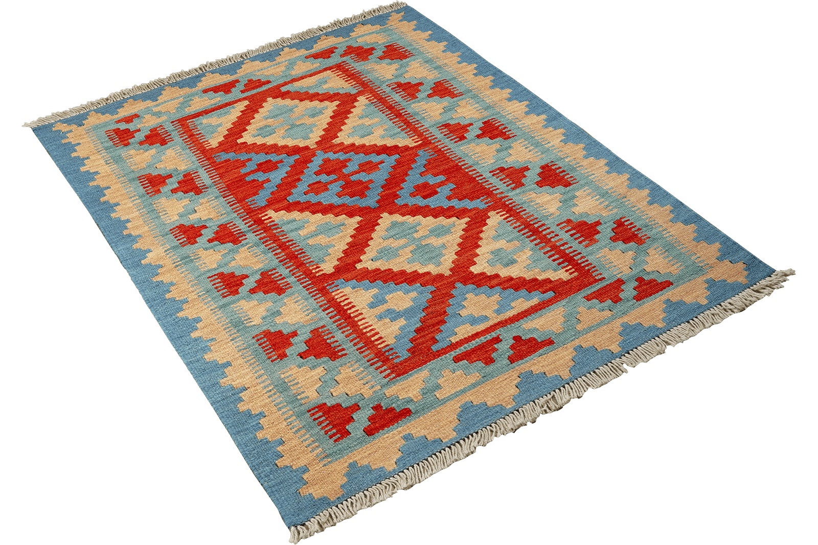 Kelim Gashgai — Handmade, 80x127 cm, Red, 100% Virgin Wool | View 4