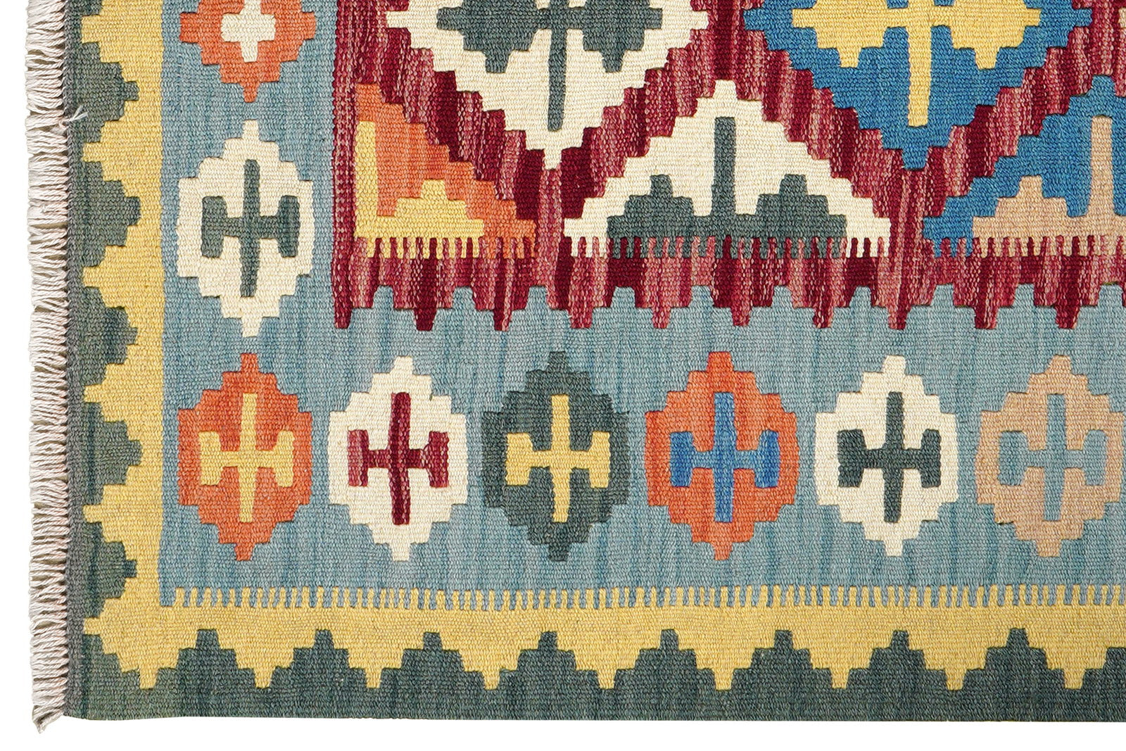 Kelim Gashgai — Handgefertigt, 153x100 cm, Blau, 100% Virgin Wool | View 4