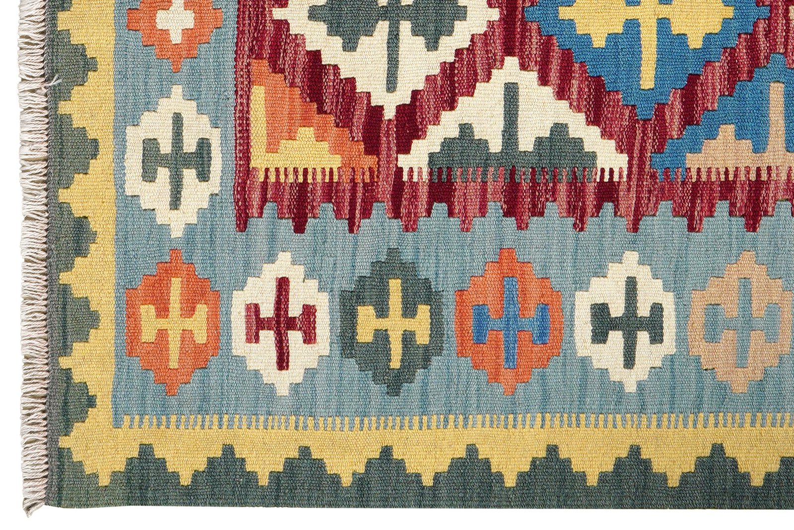Kelim Gashgai — Handmade, 100x153 cm, Red, 100% Virgin Wool | View 3