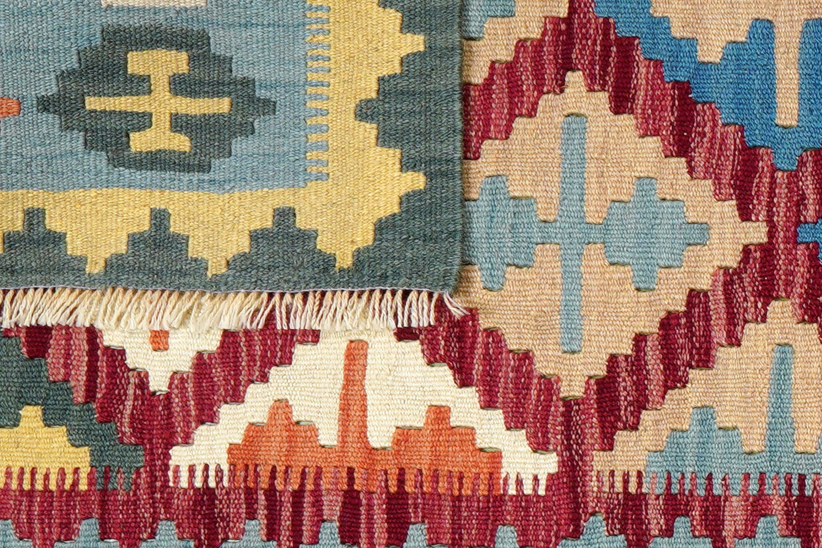 Kelim Gashgai — Handgefertigt, 153x100 cm, Blau, 100% Virgin Wool | View 7