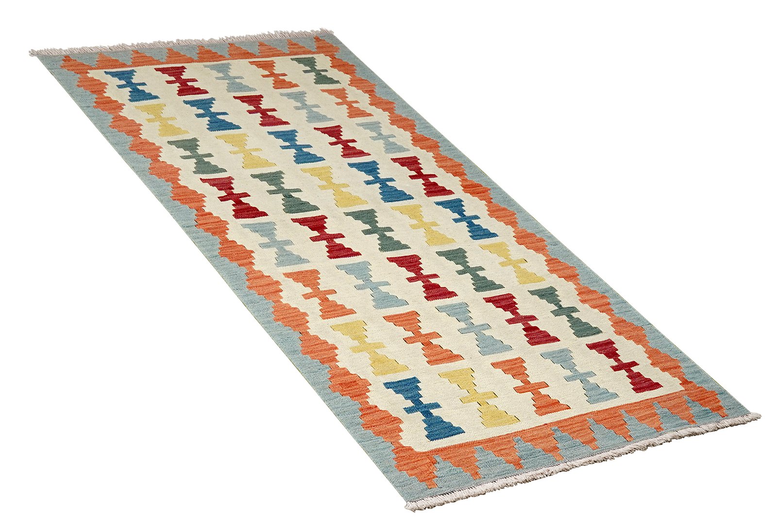 Kelim Gashgai — Handmade, 84x193 cm, Beige, 100% Virgin Wool | View 4