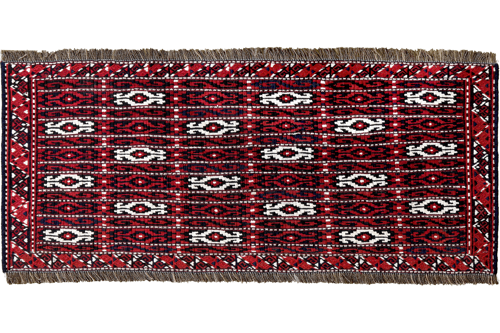 Kelim Turkman — Handmade, 116x50 cm, Red, 100% Virgin Wool | Main view