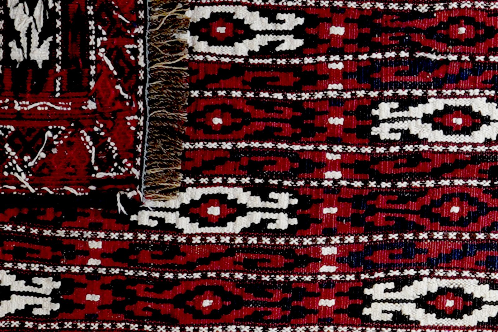 Kelim Turkman — Handmade, 116x50 cm, Red, 100% Virgin Wool | View 6