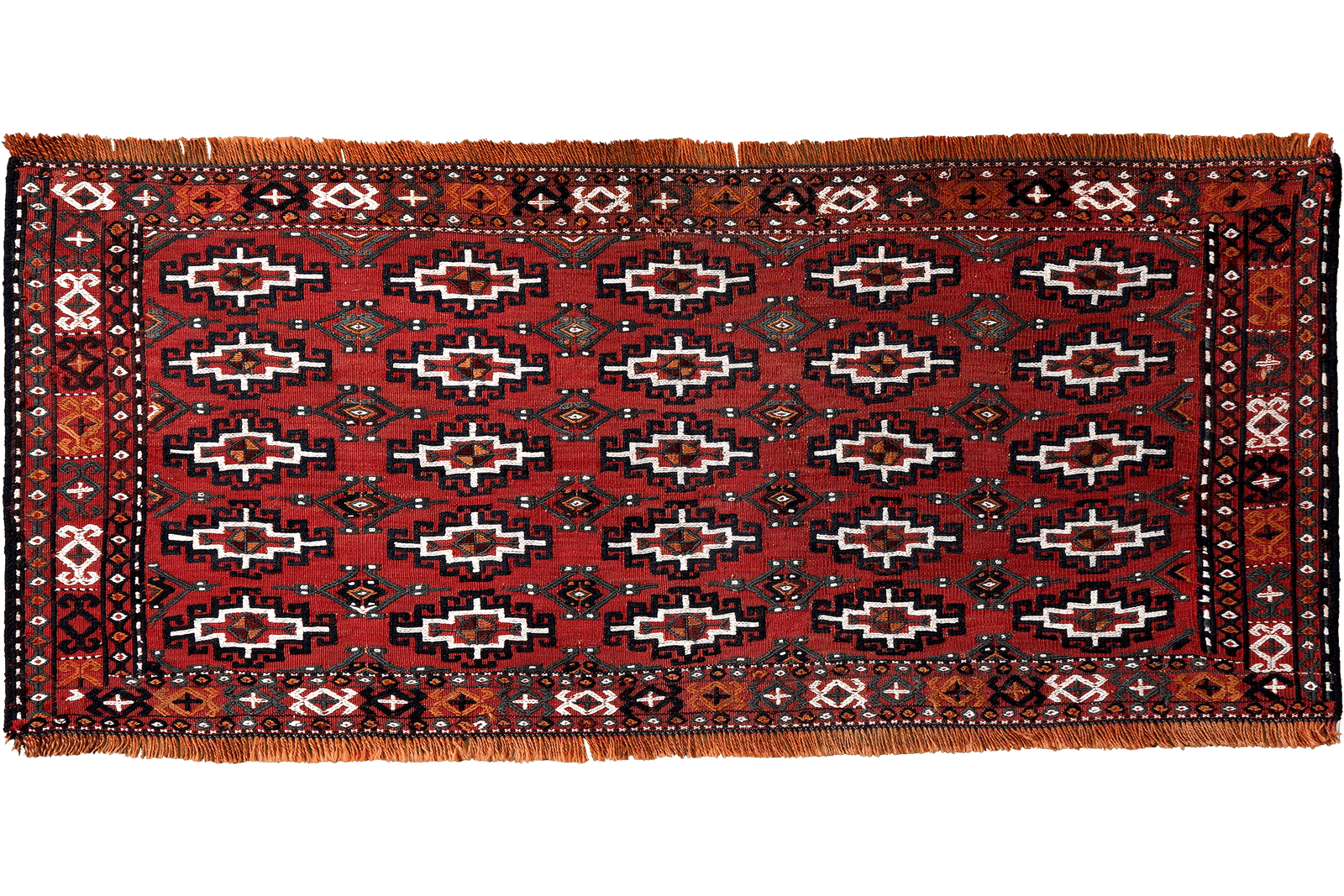 Kelim Turkman — Handmade, 119x51 cm, Red, 100% Virgin Wool | Main view
