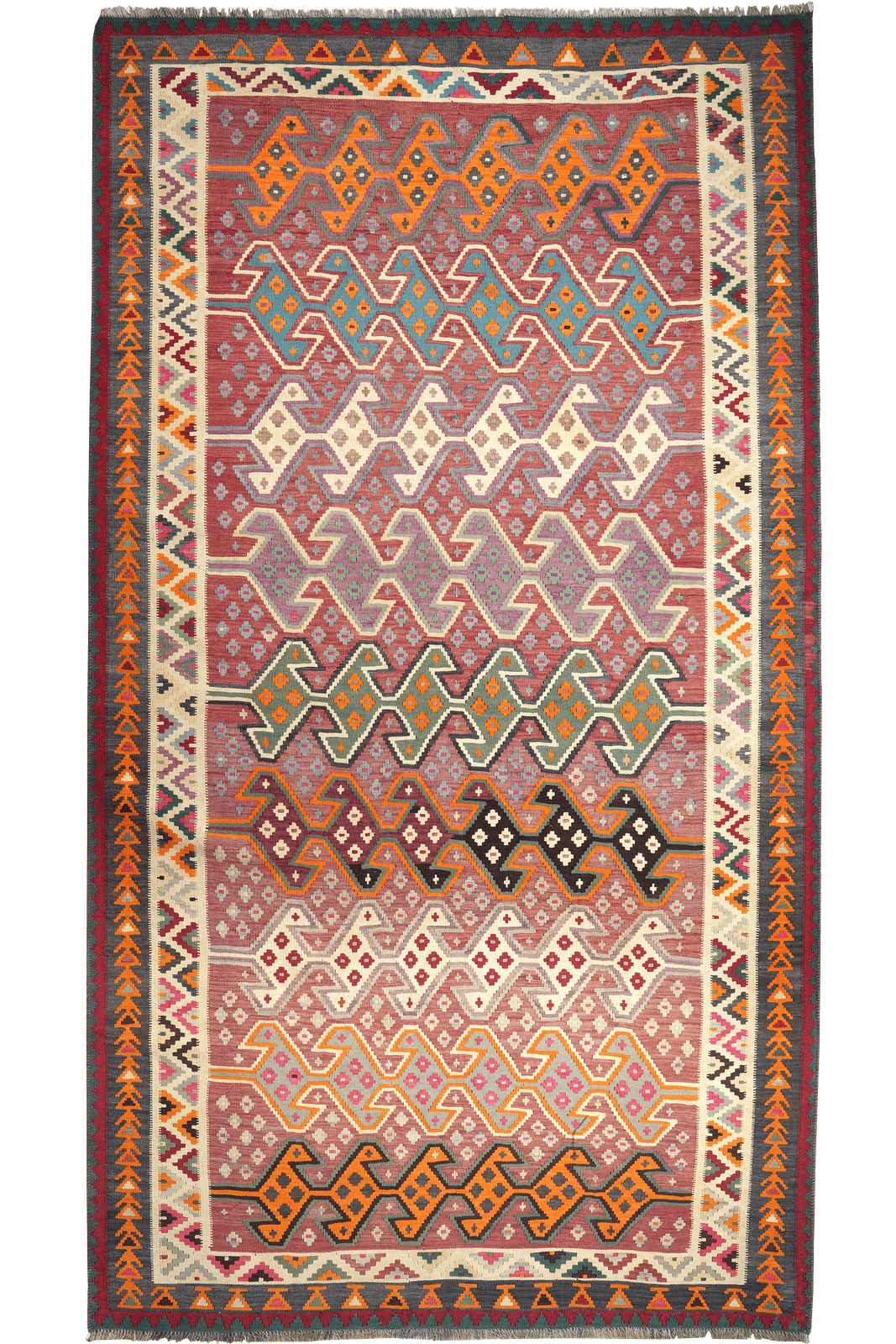 Kelim Gashgai Old — Handmade, 154x290 cm, Multicolor, 100% Virgin Wool | Main view