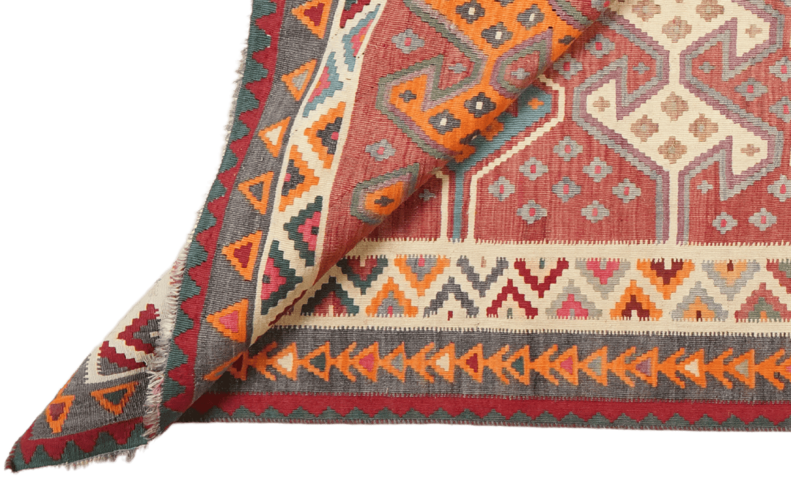 Kelim Gashgai Old — Handmade, 154x290 cm, Multicolor, 100% Virgin Wool | View 7