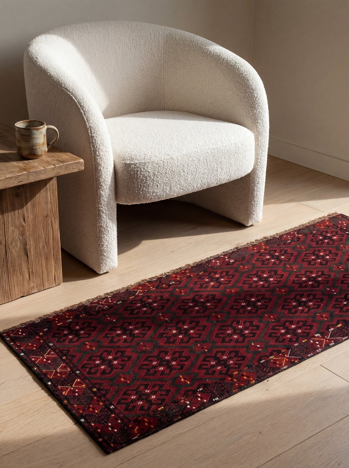 Kelim Turkman — Handmade, 123x37 cm, Multicolor, 100% Virgin Wool | Detail view