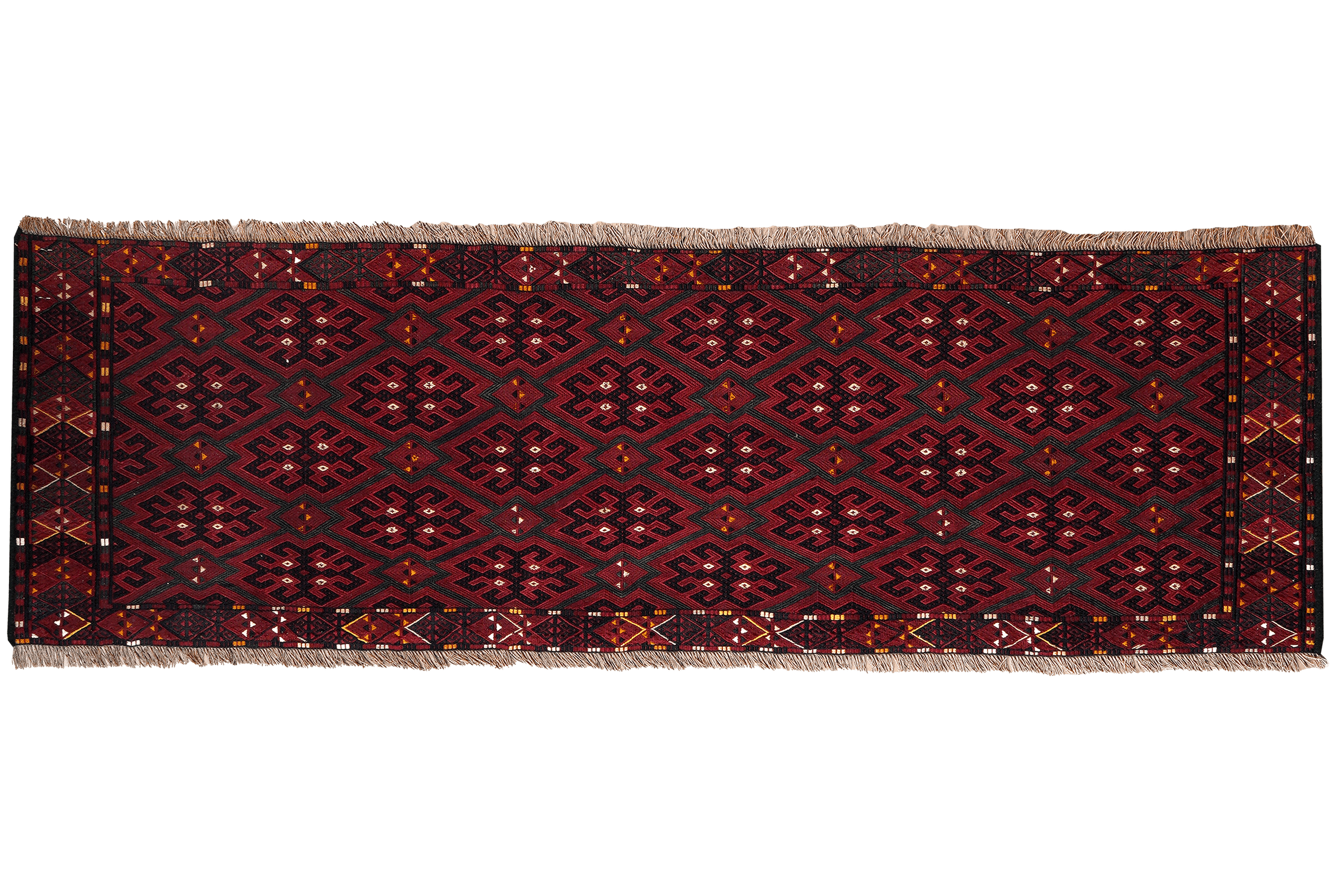 Kelim Turkman — Handmade, 123x37 cm, Multicolor, 100% Virgin Wool | Main view