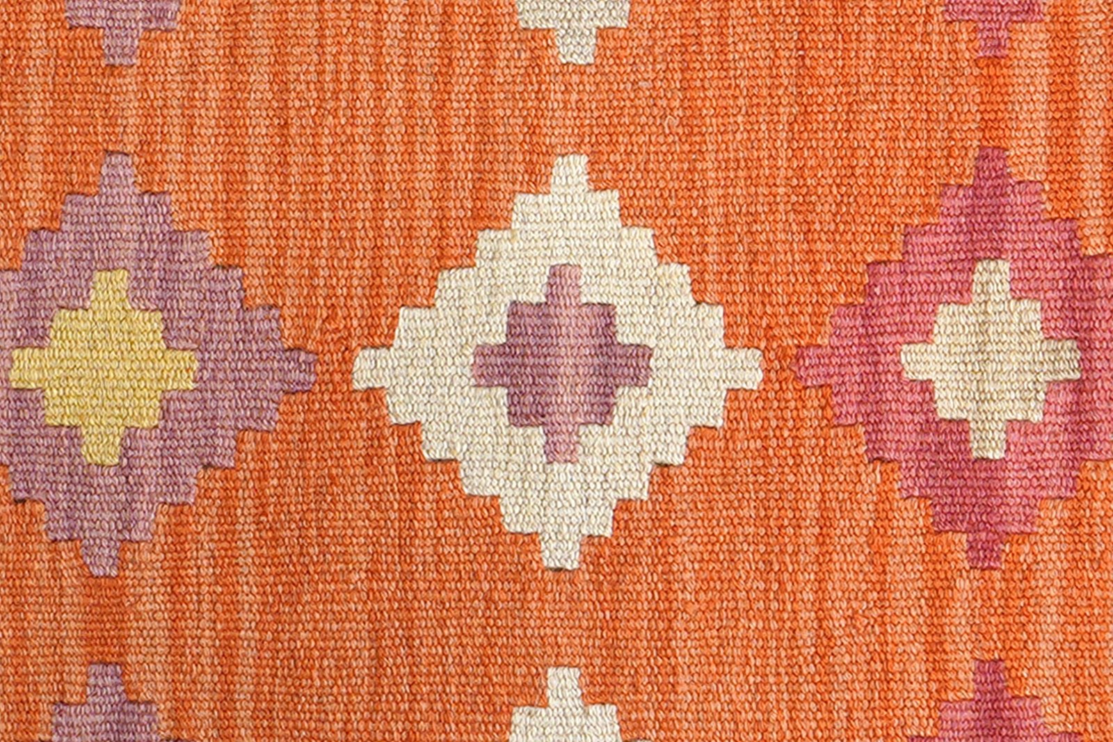 Kelim Gashgai — Handmade, 62x89 cm, Orange, 100% Virgin Wool | View 5
