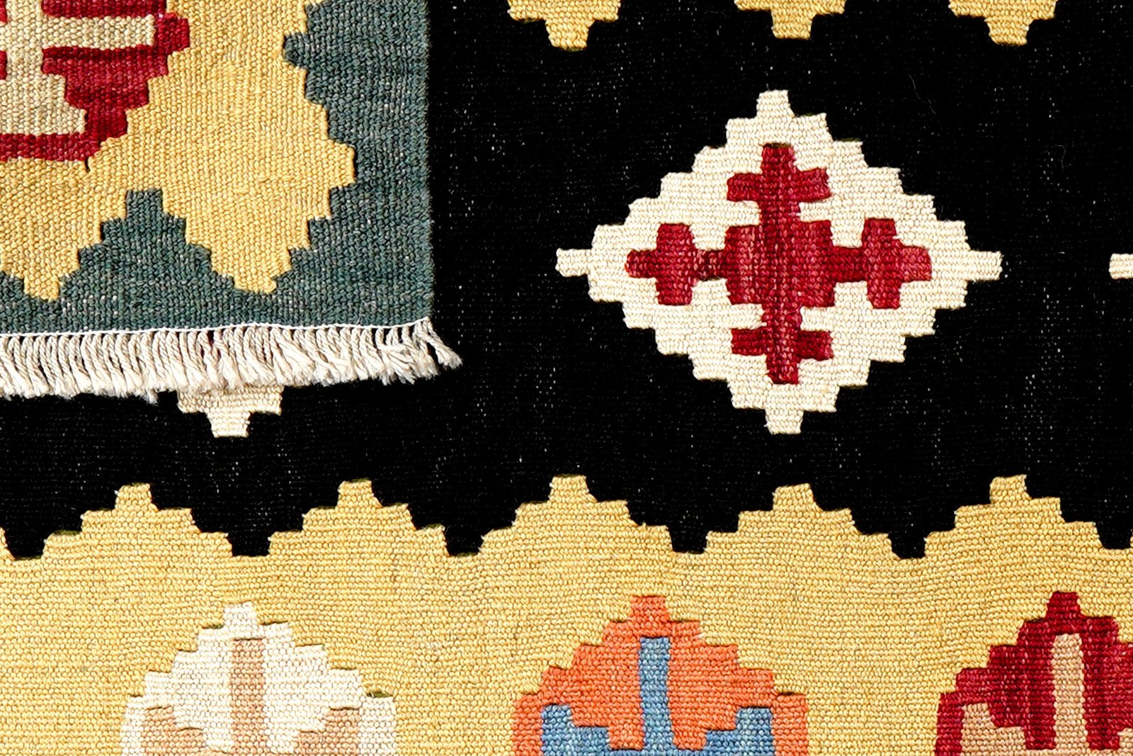 Kelim Gashgai — Handmade, 81x127 cm, Black, 100% Virgin Wool | View 6