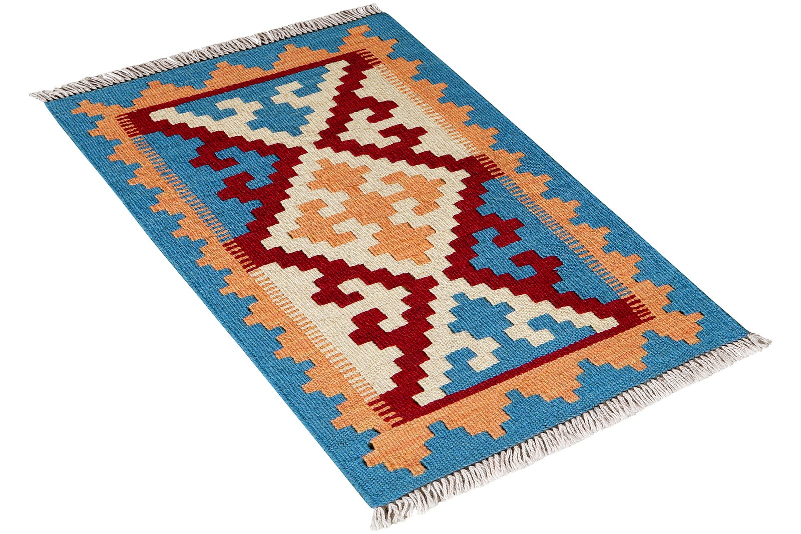 Kelim Gashgai — Handmade, 42x67 cm, Red, 100% Virgin Wool | View 4