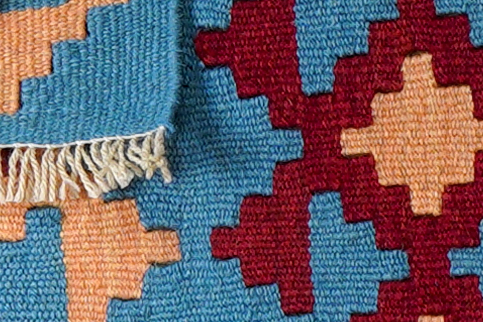 Kelim Gashgai — Handmade, 42x62 cm, Blue, 100% Virgin Wool | View 6