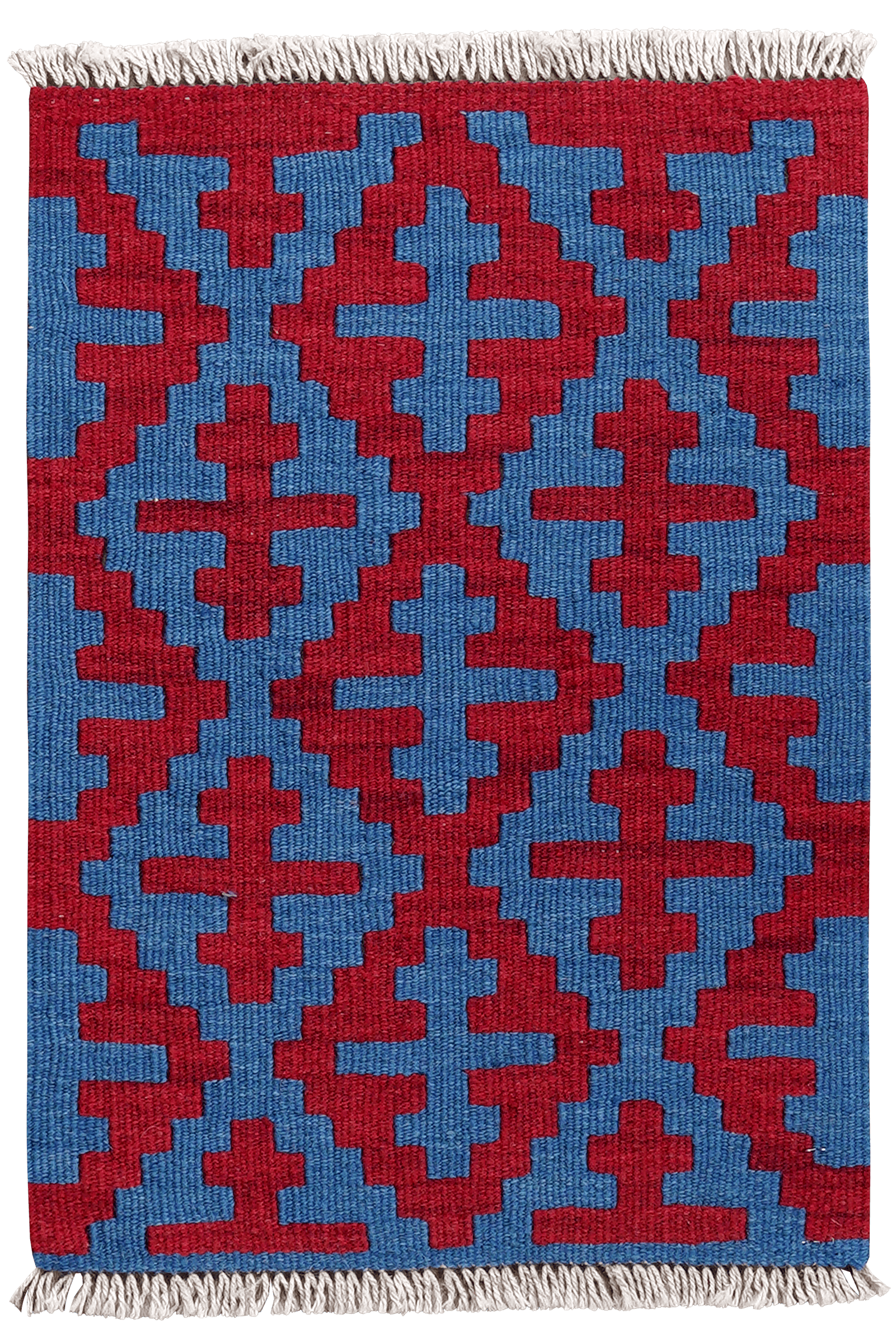 Kelim Gashgai — Handmade, 42x59 cm, Red, 100% Virgin Wool | Main view