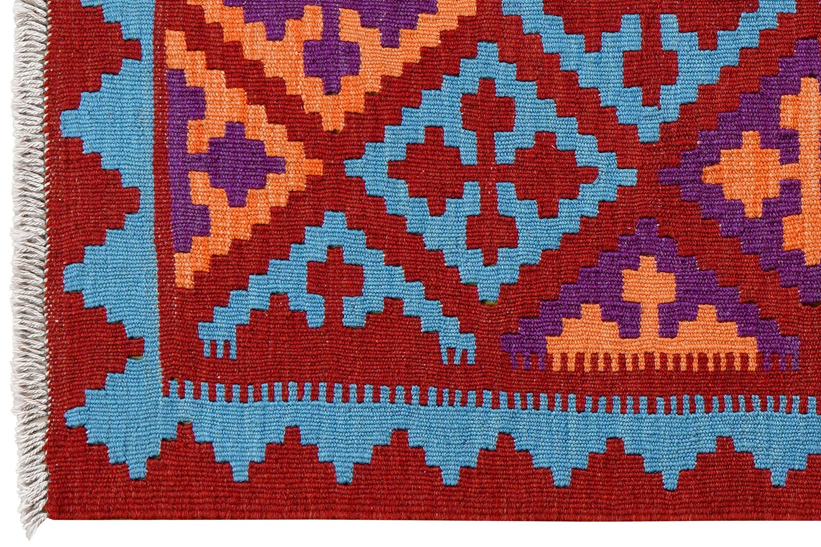 Kelim Gashgai — Handmade, 88x132 cm, Red, 100% Virgin Wool | View 3