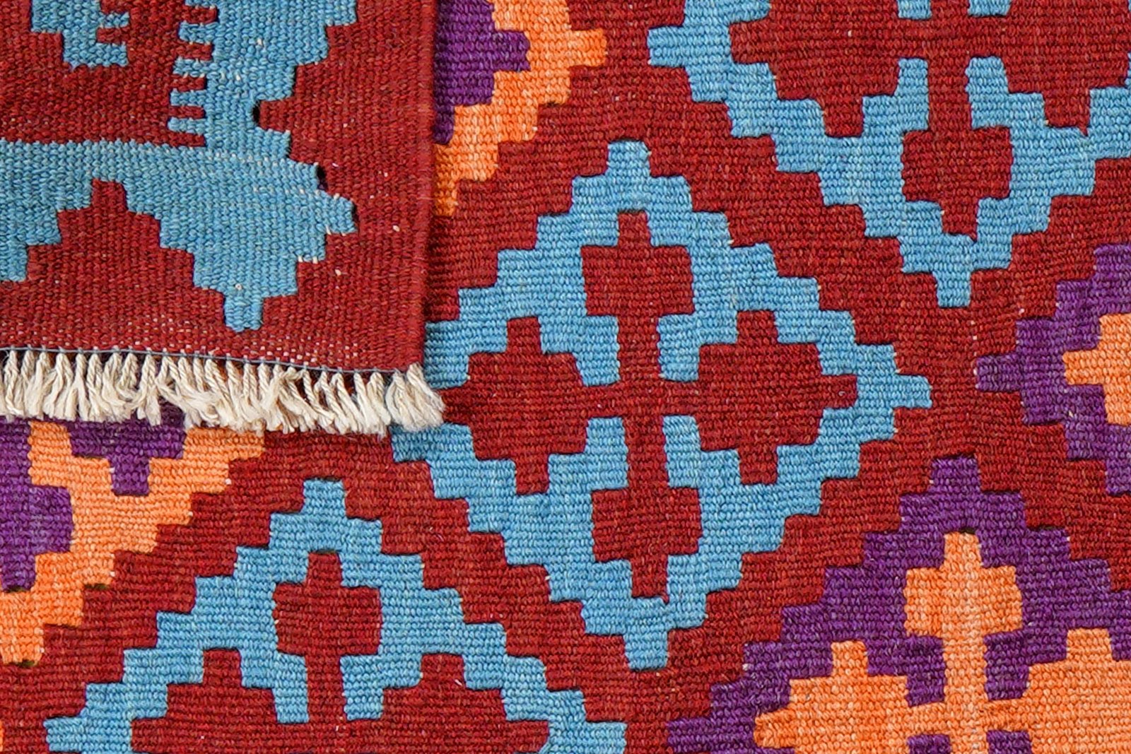 Kelim Gashgai — Handmade, 88x132 cm, Red, 100% Virgin Wool | View 6