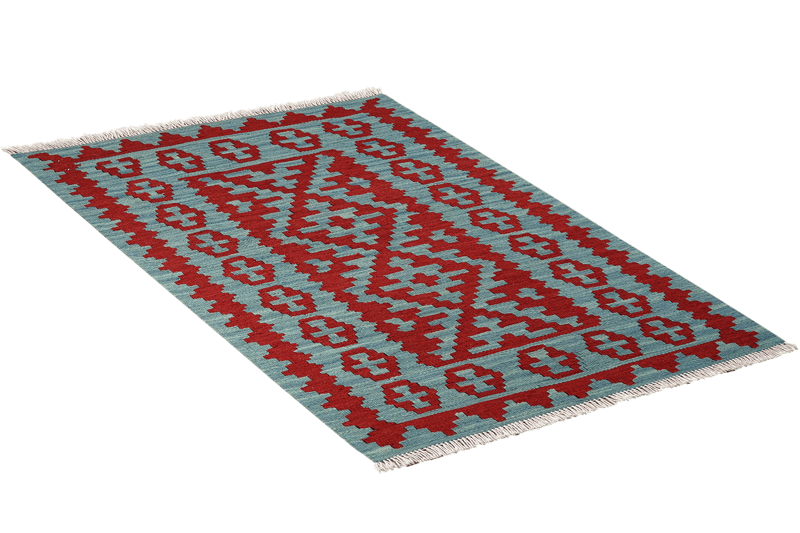 Kelim Gashgai — Handmade, 86x125 cm, Blue, 100% Virgin Wool | View 4