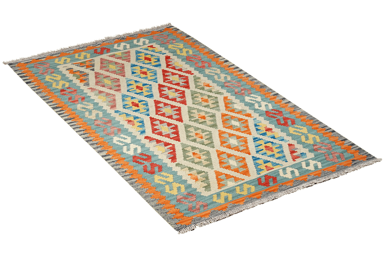 Kelim Gashgai — Handmade, 125x181 cm, Beige, 100% Virgin Wool | View 4