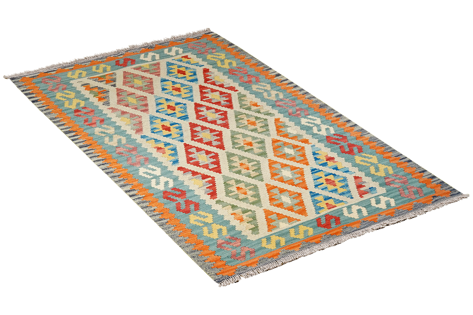 Kelim Gashgai — Handgefertigt, 181x125 cm, Grün, 100% Virgin Wool | View 5