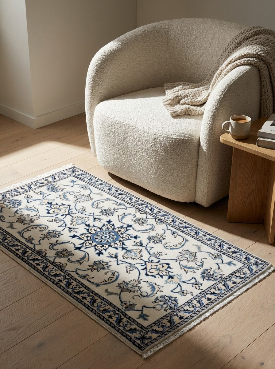 Nain 12La — Hand-knotted, 71x135 cm, Multicolor, 100% Virgin Wool | Detail view
