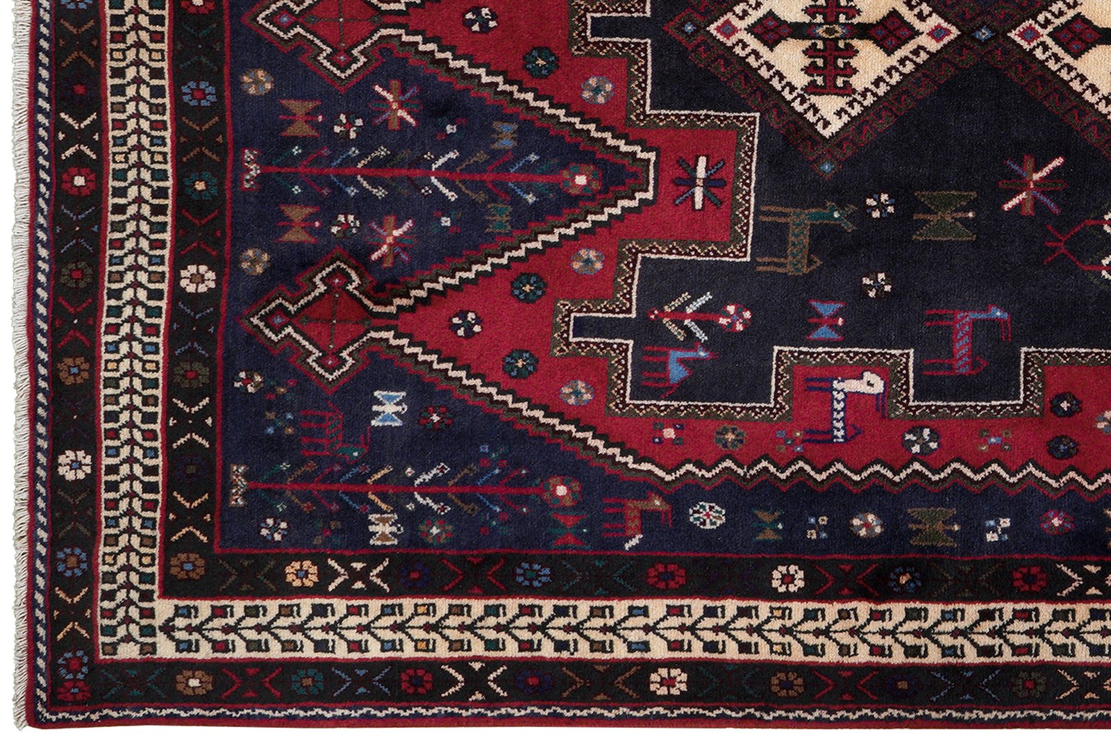 Afshar — Hand-knotted, 148x219 cm, Blue, 100% Virgin Wool | View 3