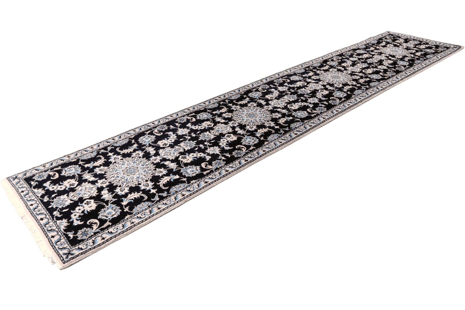 Nain 12La — Hand-knotted, 78x376 cm, Blue, 100% Virgin Wool | View 6
