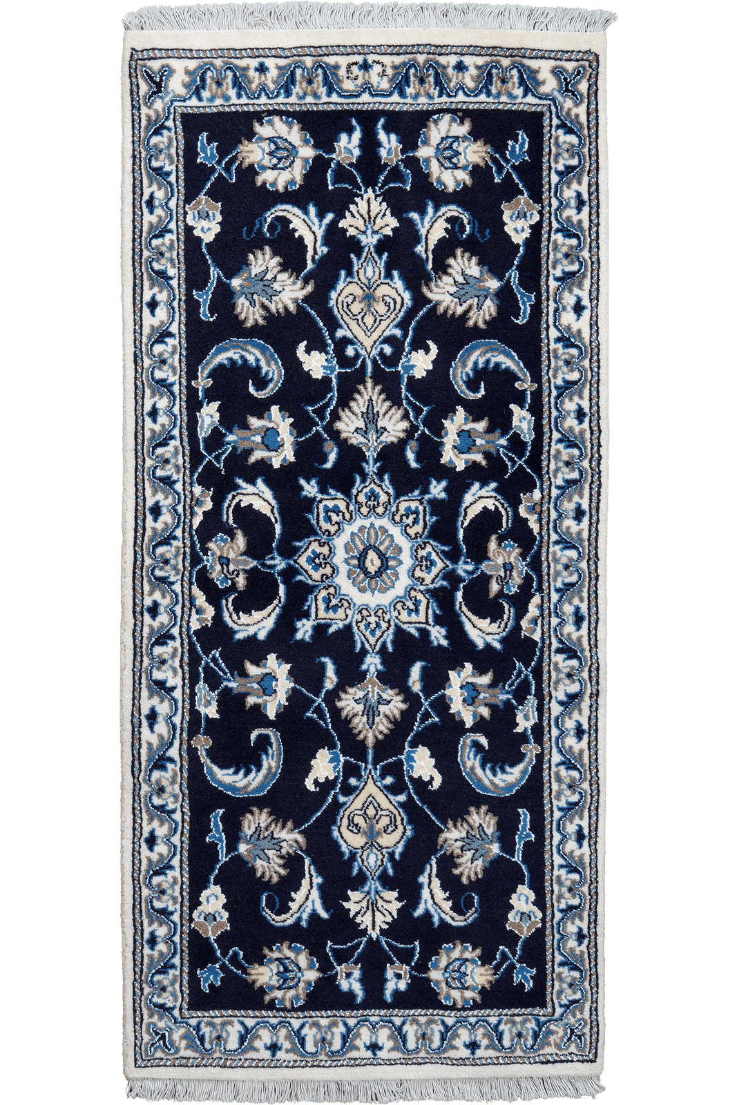 Nain 12La — Hand-knotted, 67x144 cm, Blue, 100% Virgin Wool | Main view