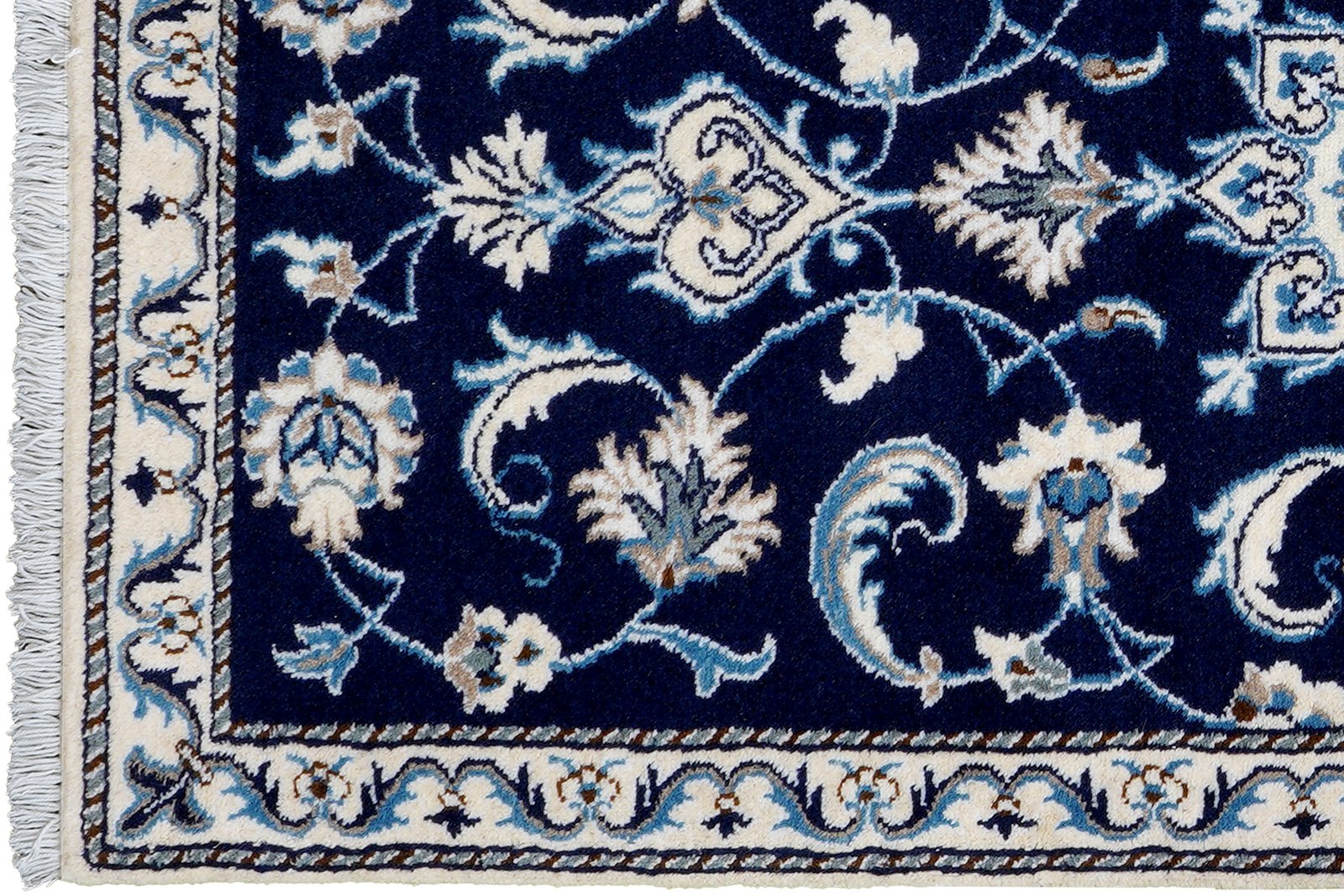 Nain 12La — Hand-knotted, 67x136 cm, Blue, 100% Virgin Wool | View 3