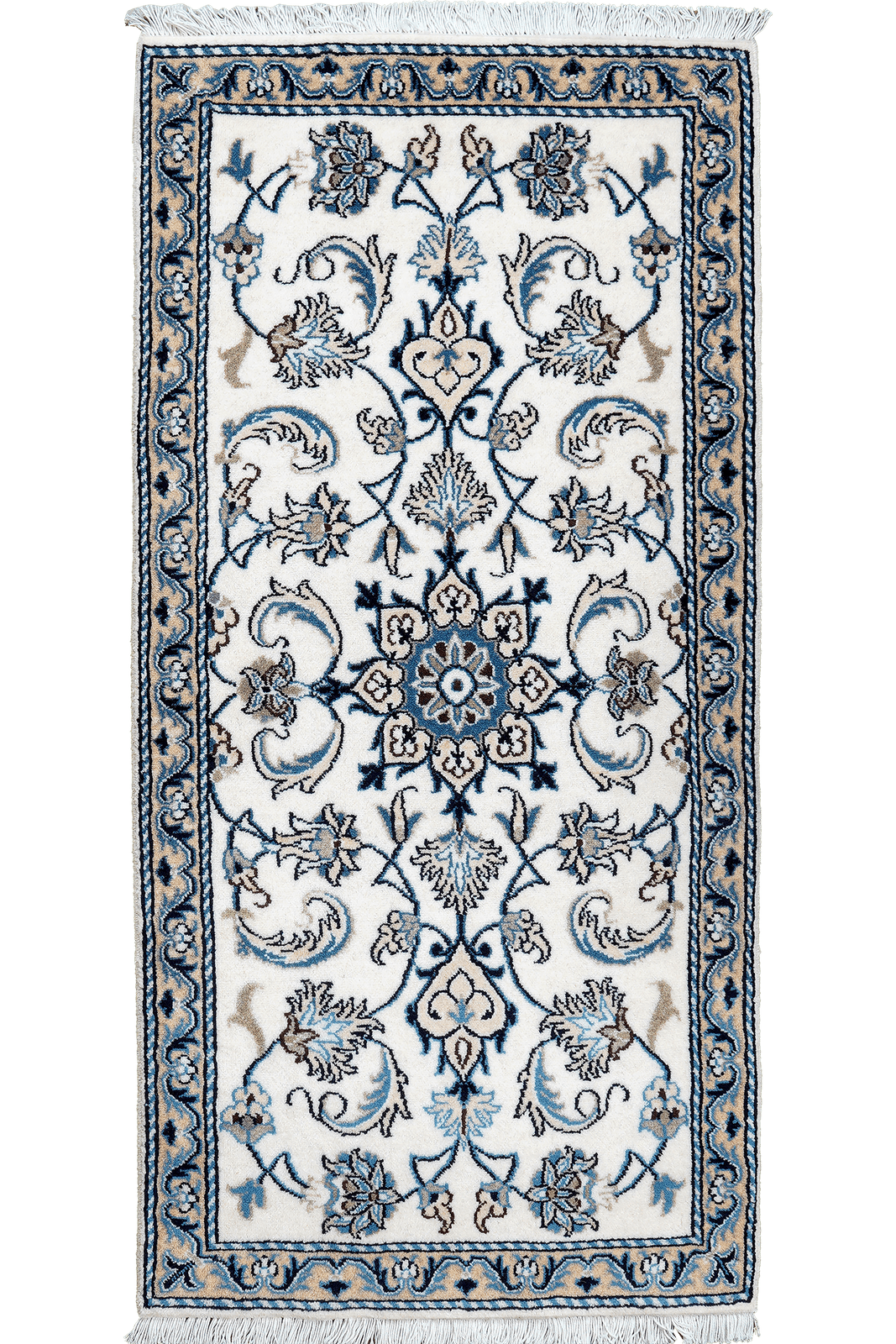 Nain 12La — Hand-knotted, 68x138 cm, Beige, 100% Virgin Wool | Main view
