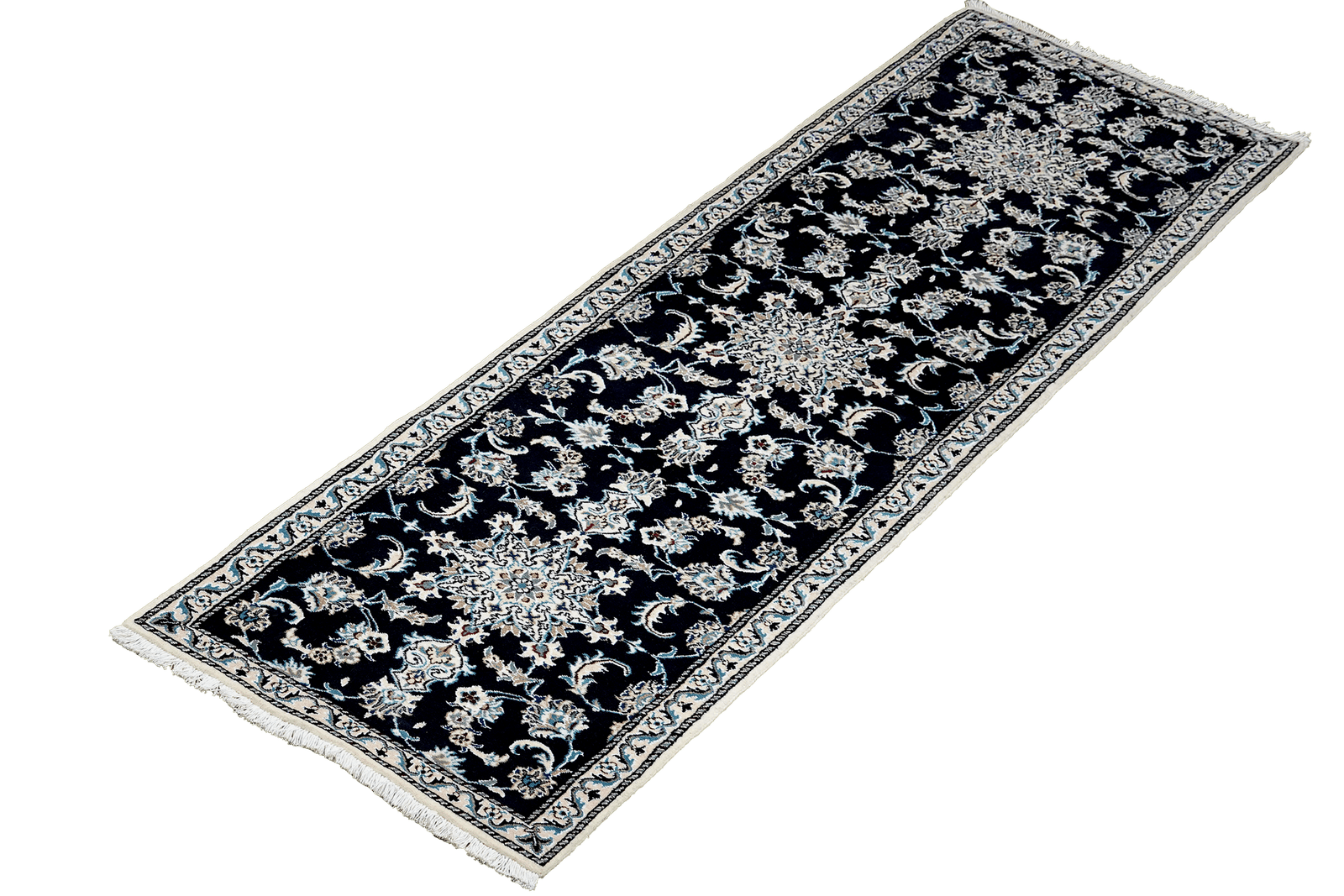 Nain 12La — Hand-knotted, 75x289 cm, Blue, 100% Virgin Wool | View 5