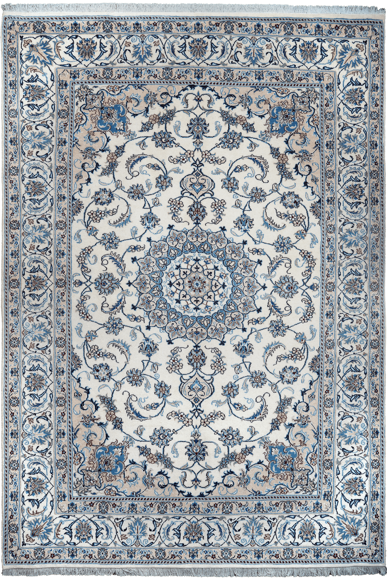 Nain 12La — Hand-knotted, 196x296 cm, Beige, 100% Virgin Wool | Main view