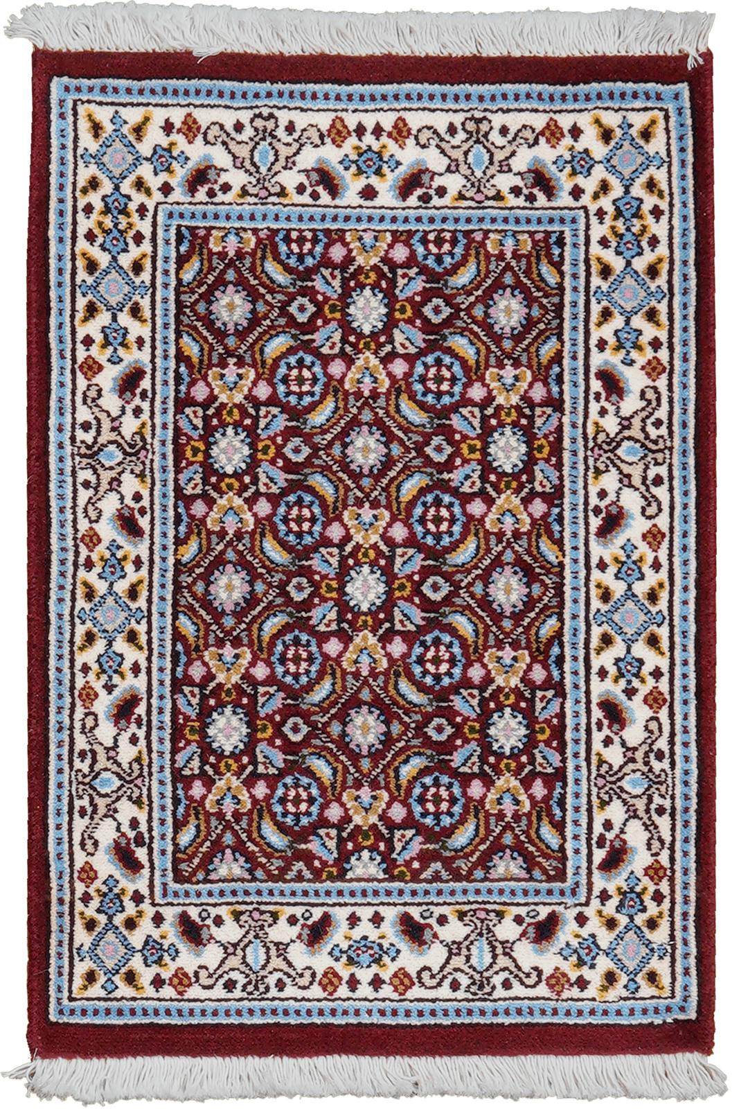 Moud Mahi — Hand-knotted, 40x59 cm, Red, 100% Virgin Wool | Main view