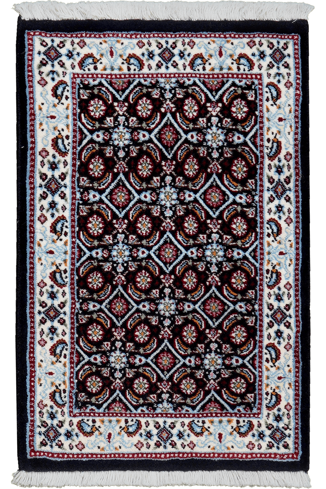 Moud Mahi — Hand-knotted, 39x61 cm, Blue, 100% Virgin Wool | Main view