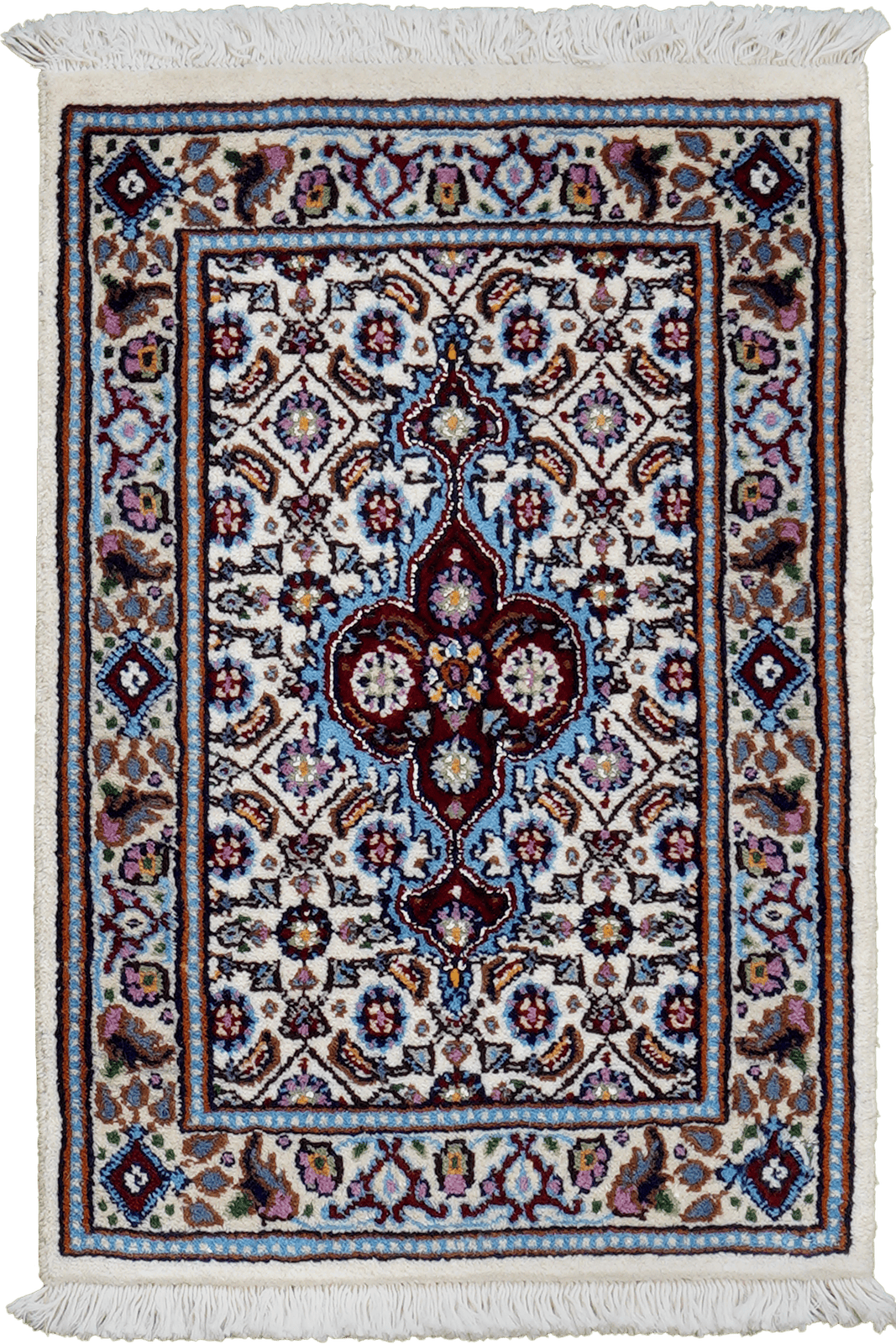 Moud Mahi — Hand-knotted, 39x57 cm, Beige, 100% Virgin Wool | Main view