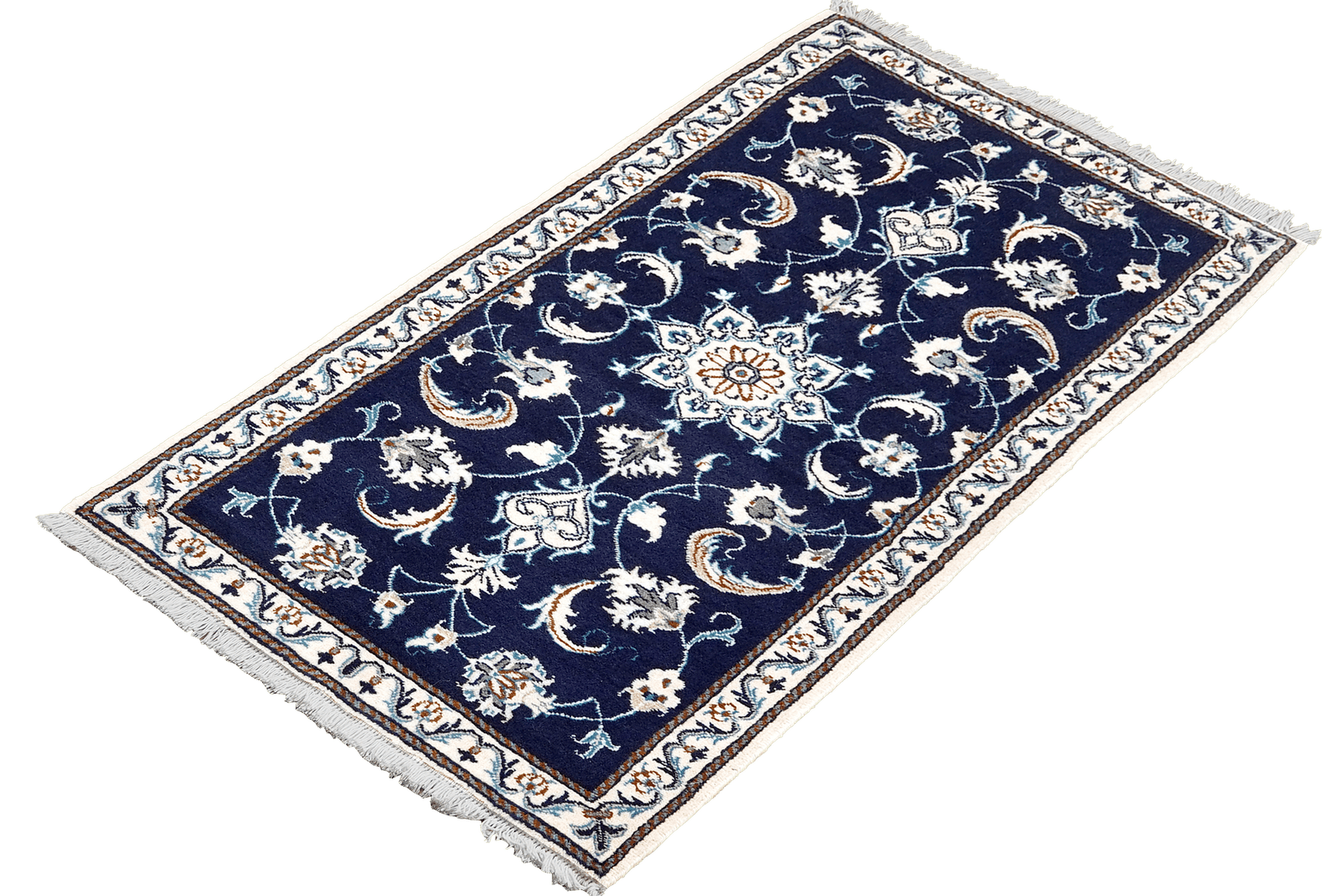 Nain 12La — Hand-knotted, 68x140 cm, Blue, 100% Virgin Wool | View 5