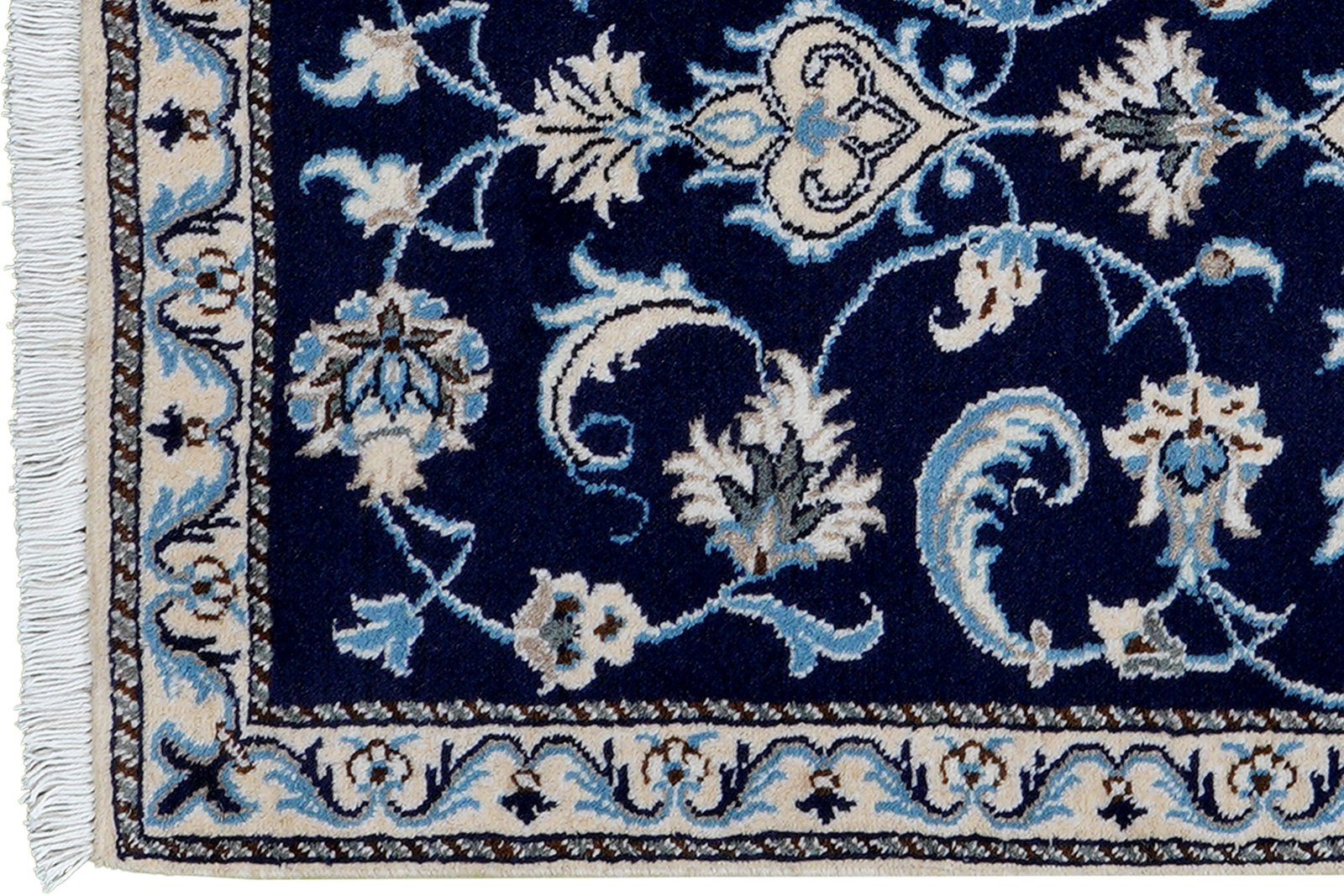 Nain 12La — Hand-knotted, 68x136 cm, Blue, 100% Virgin Wool | View 3
