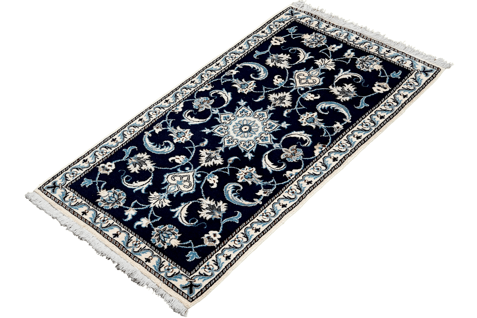 Nain 12La — Hand-knotted, 68x136 cm, Blue, 100% Virgin Wool | View 5