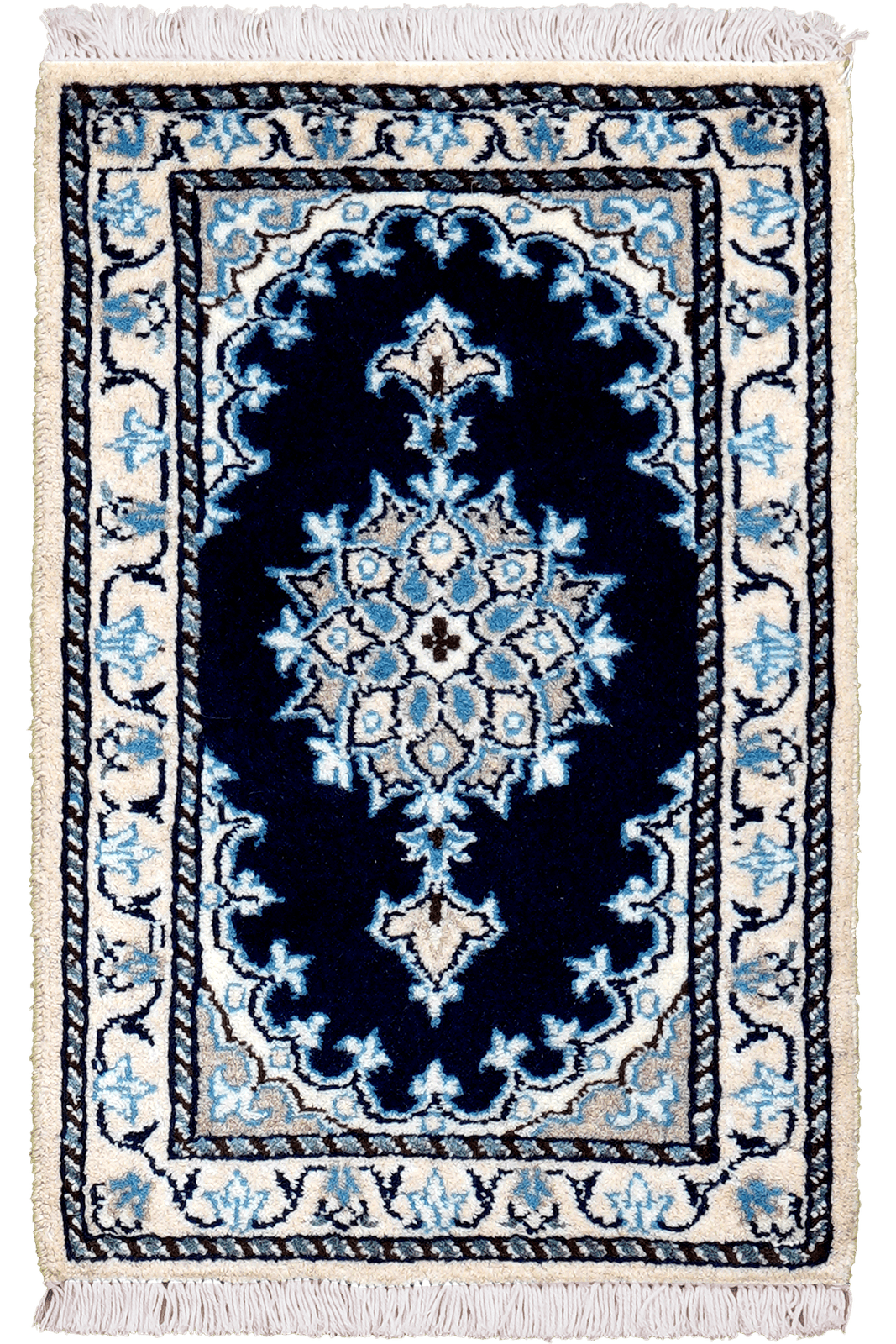 Nain 12La — Hand-knotted, 39x60 cm, Blue, 100% Virgin Wool | Main view