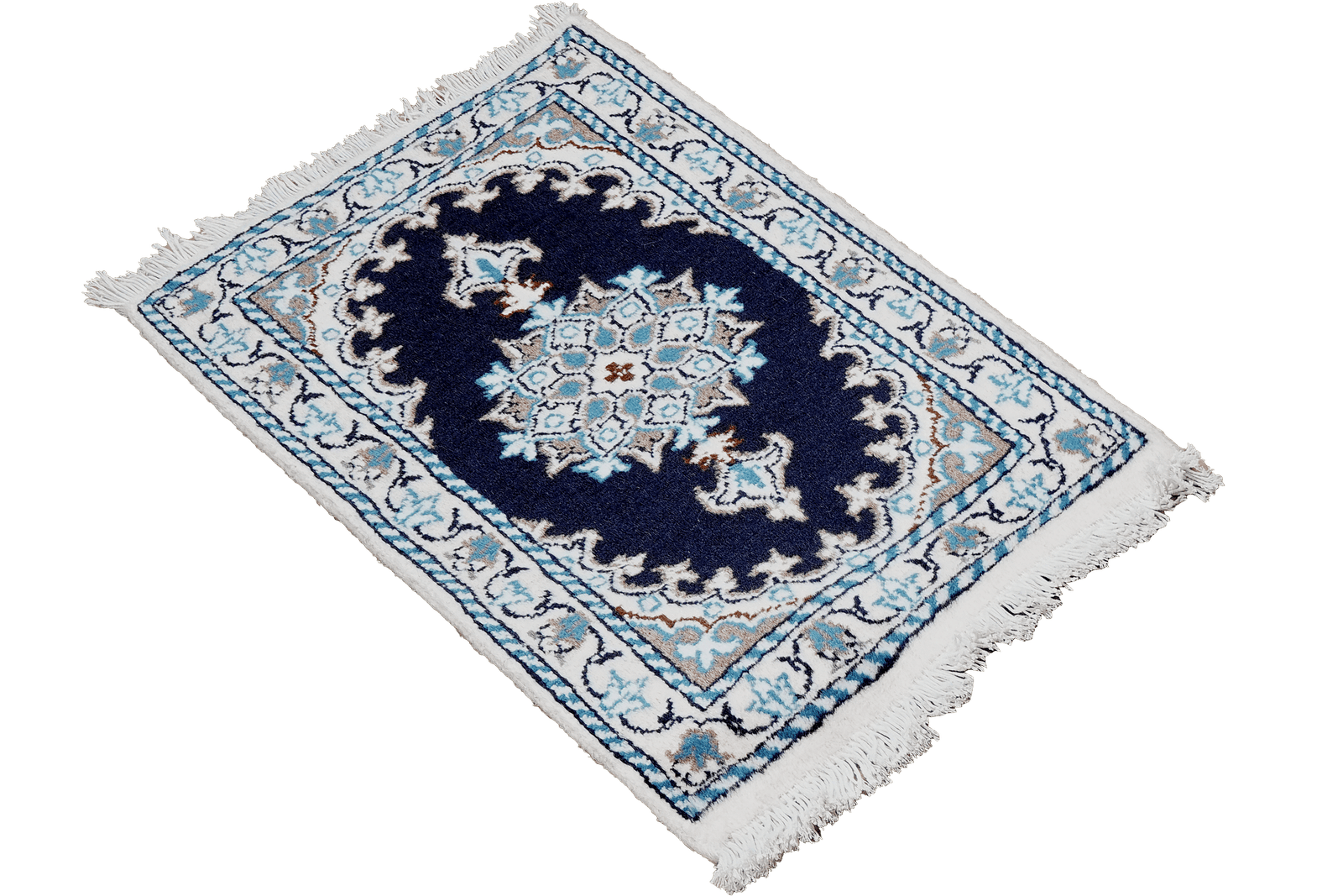 Nain 12La — Hand-knotted, 40x62 cm, Blue, 100% Virgin Wool | View 4