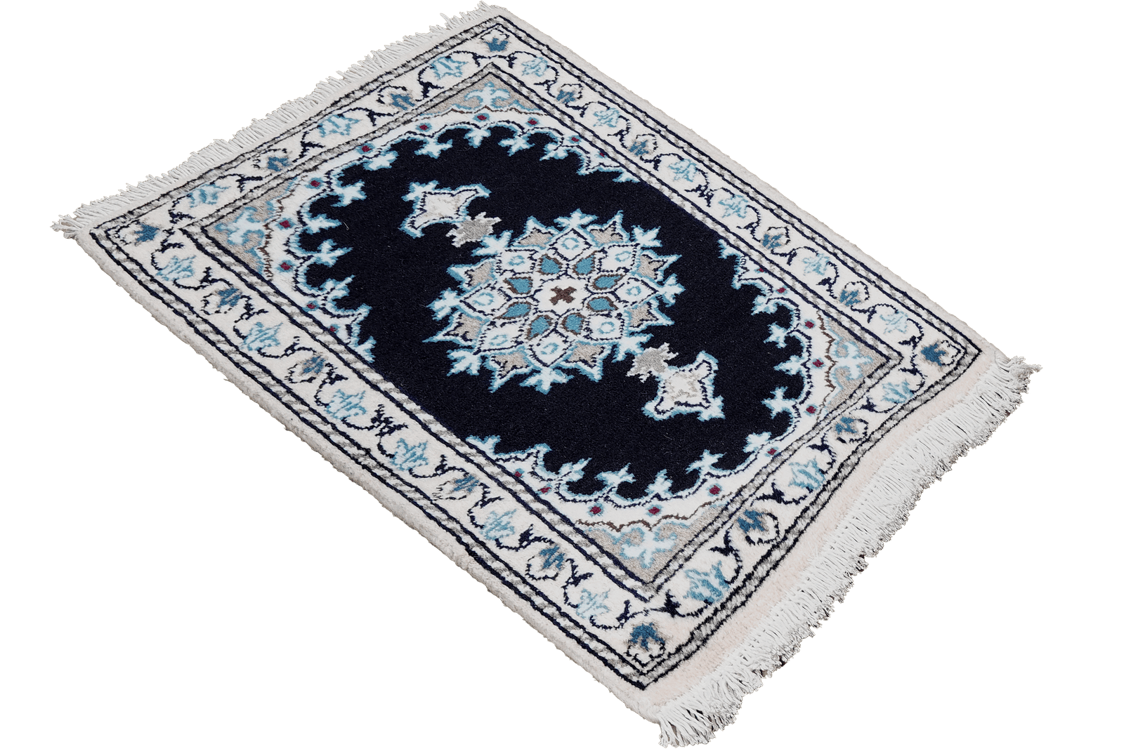 Nain 12La — Hand-knotted, 41x62 cm, Blue, 100% Virgin Wool | View 4