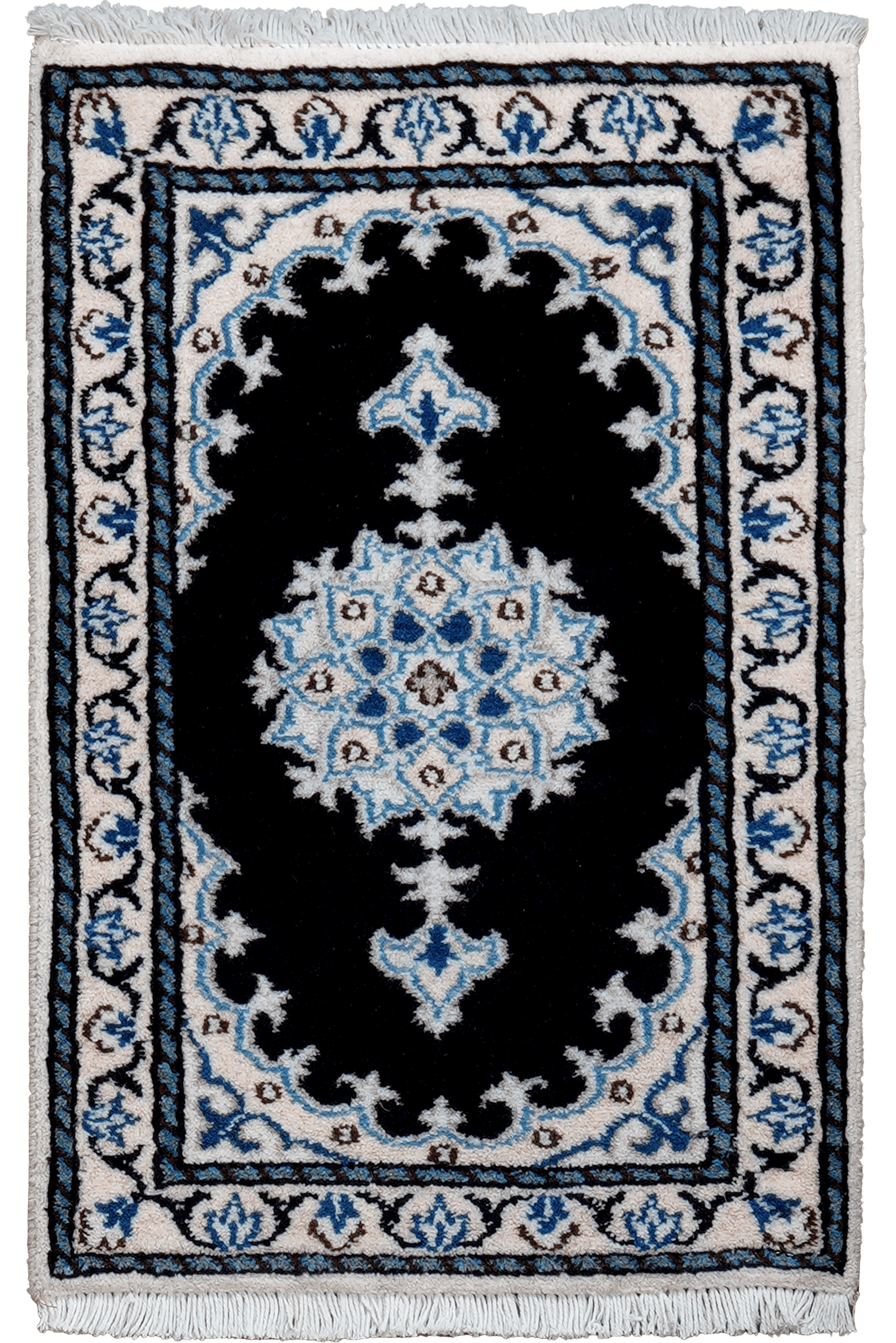 Nain 12La — Hand-knotted, 41x61 cm, Blue, 100% Virgin Wool | Main view