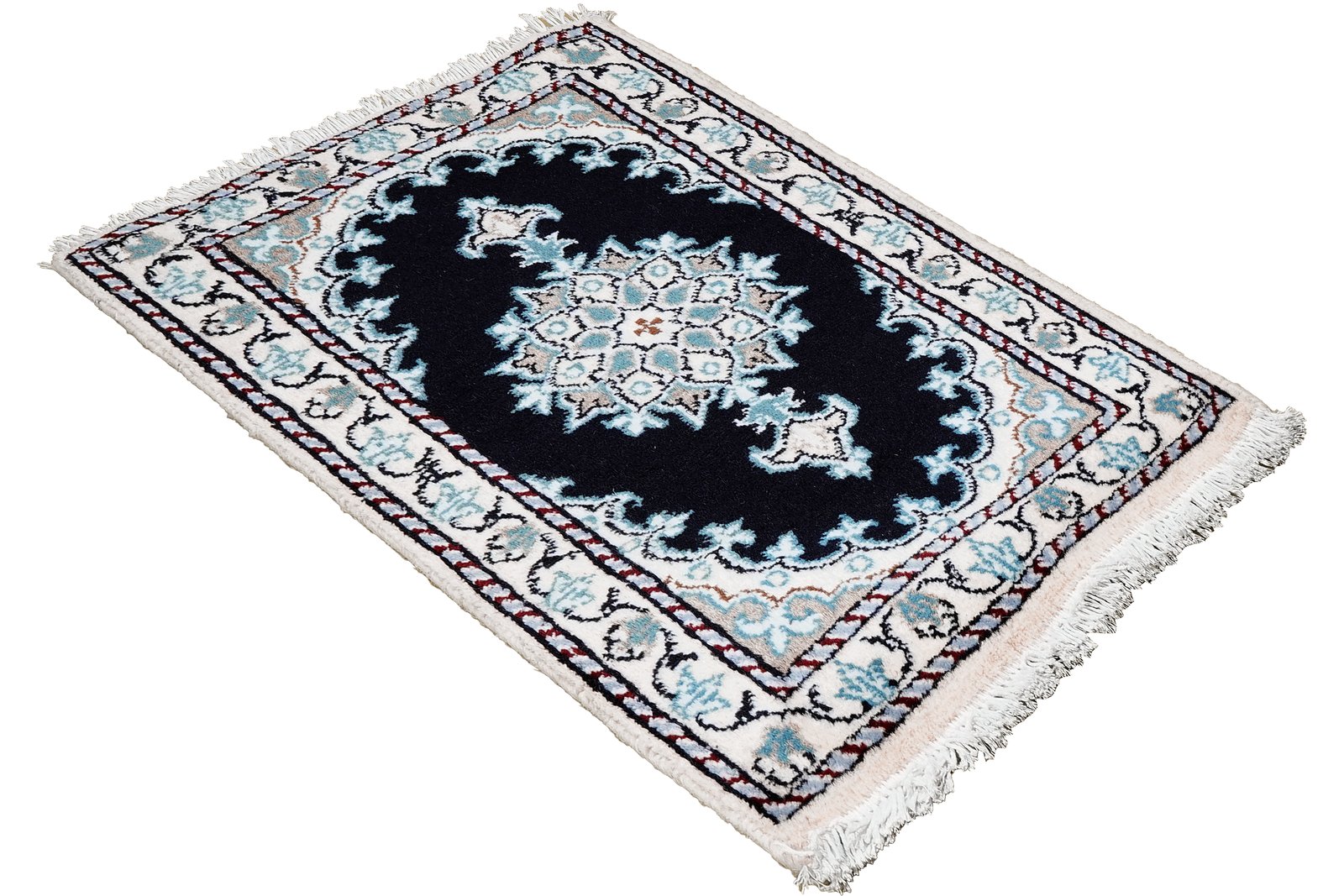 Nain 12La — Hand-knotted, 41x64 cm, Blue, 100% Virgin Wool | View 4