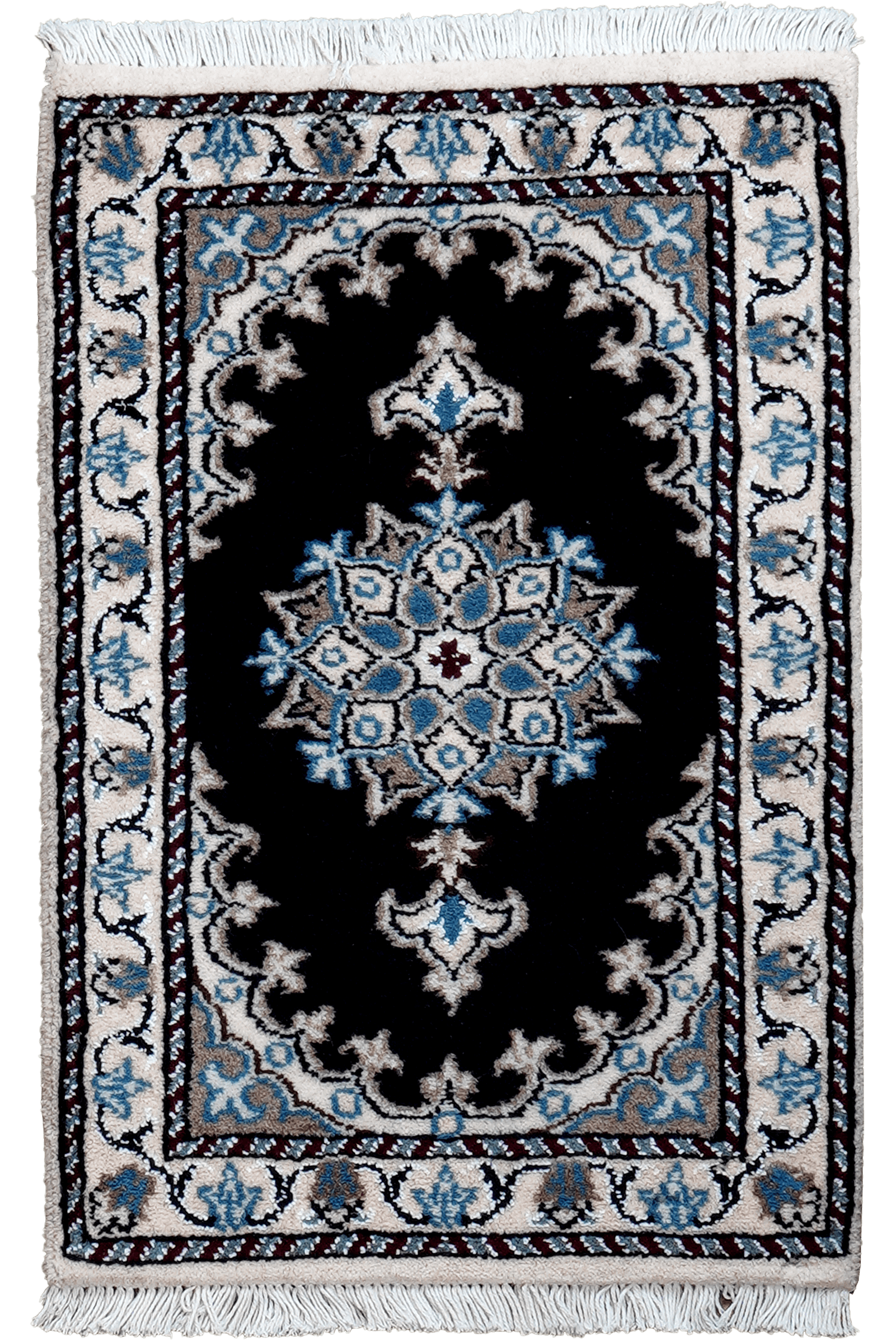 Nain 12La — Hand-knotted, 40x61 cm, Blue, 100% Virgin Wool | Main view