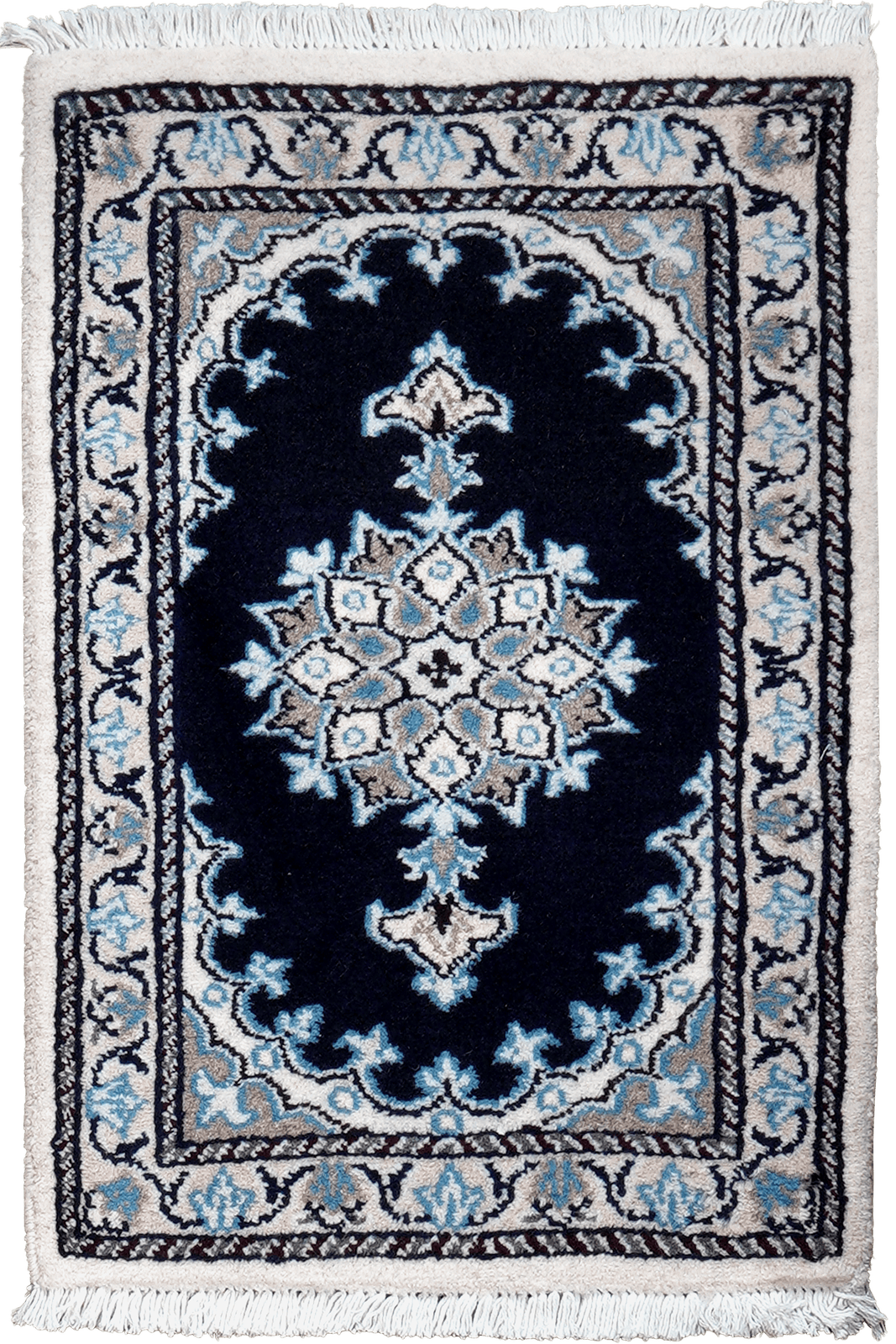 Nain 12La — Hand-knotted, 41x61 cm, Blue, 100% Virgin Wool | Main view