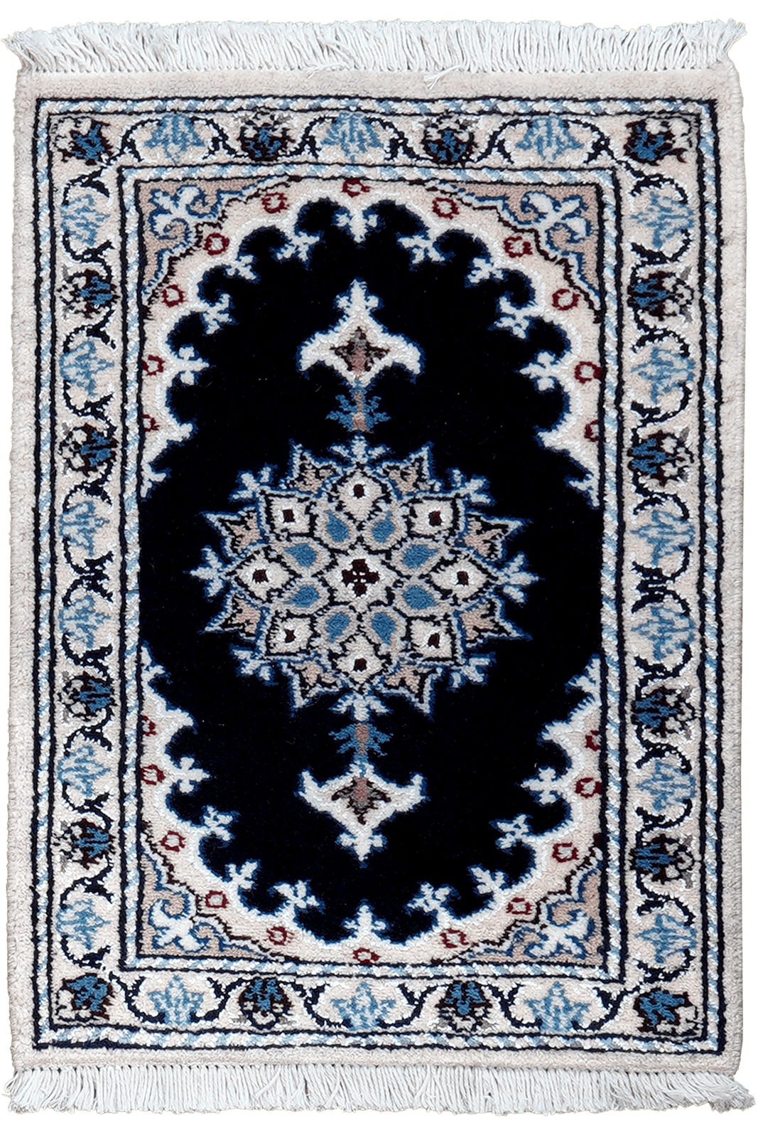 Nain 12La — Hand-knotted, 39x56 cm, Blue, 100% Virgin Wool | Main view