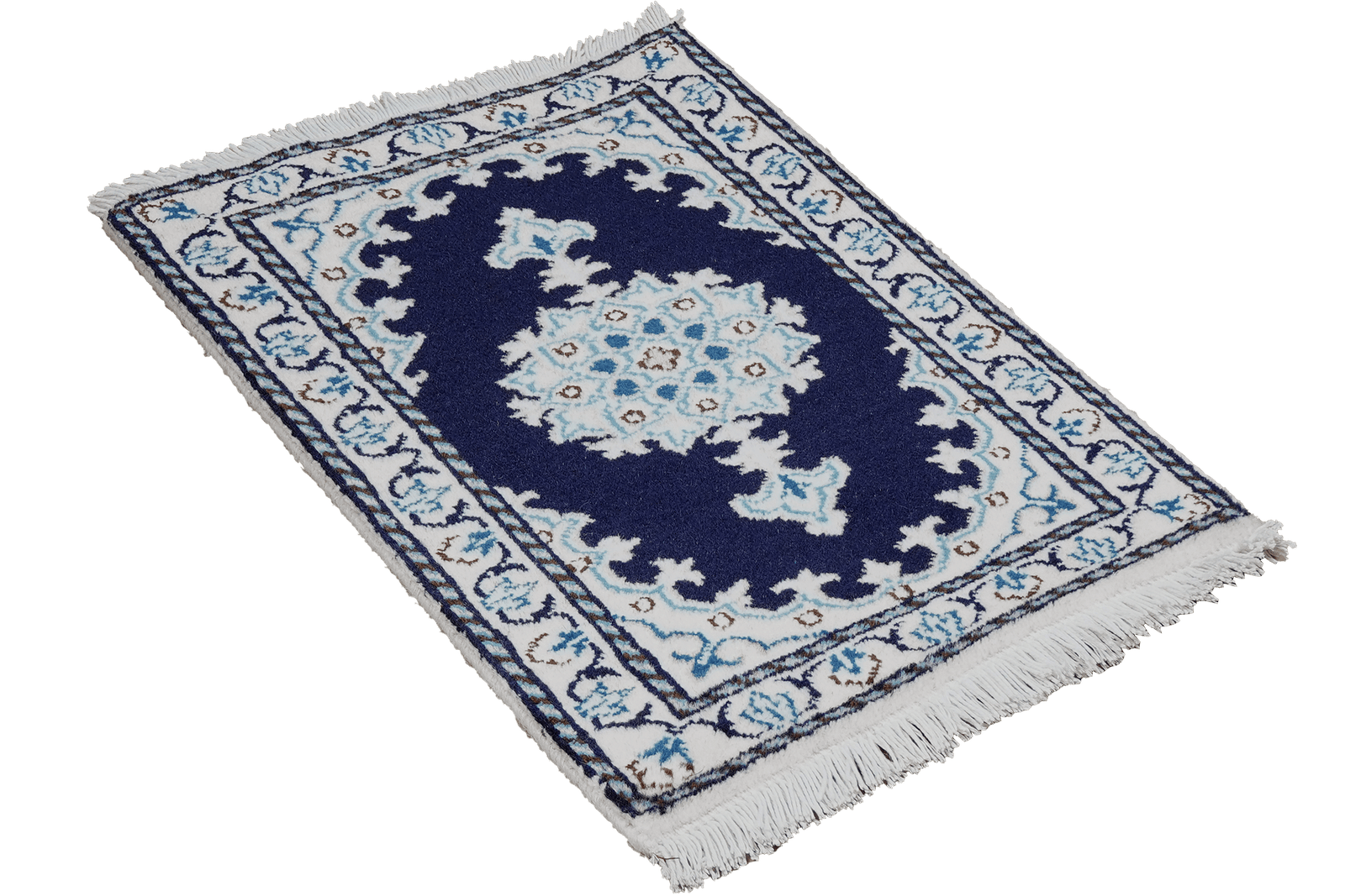 Nain 12La — Hand-knotted, 40x62 cm, Blue, 100% Virgin Wool | View 4