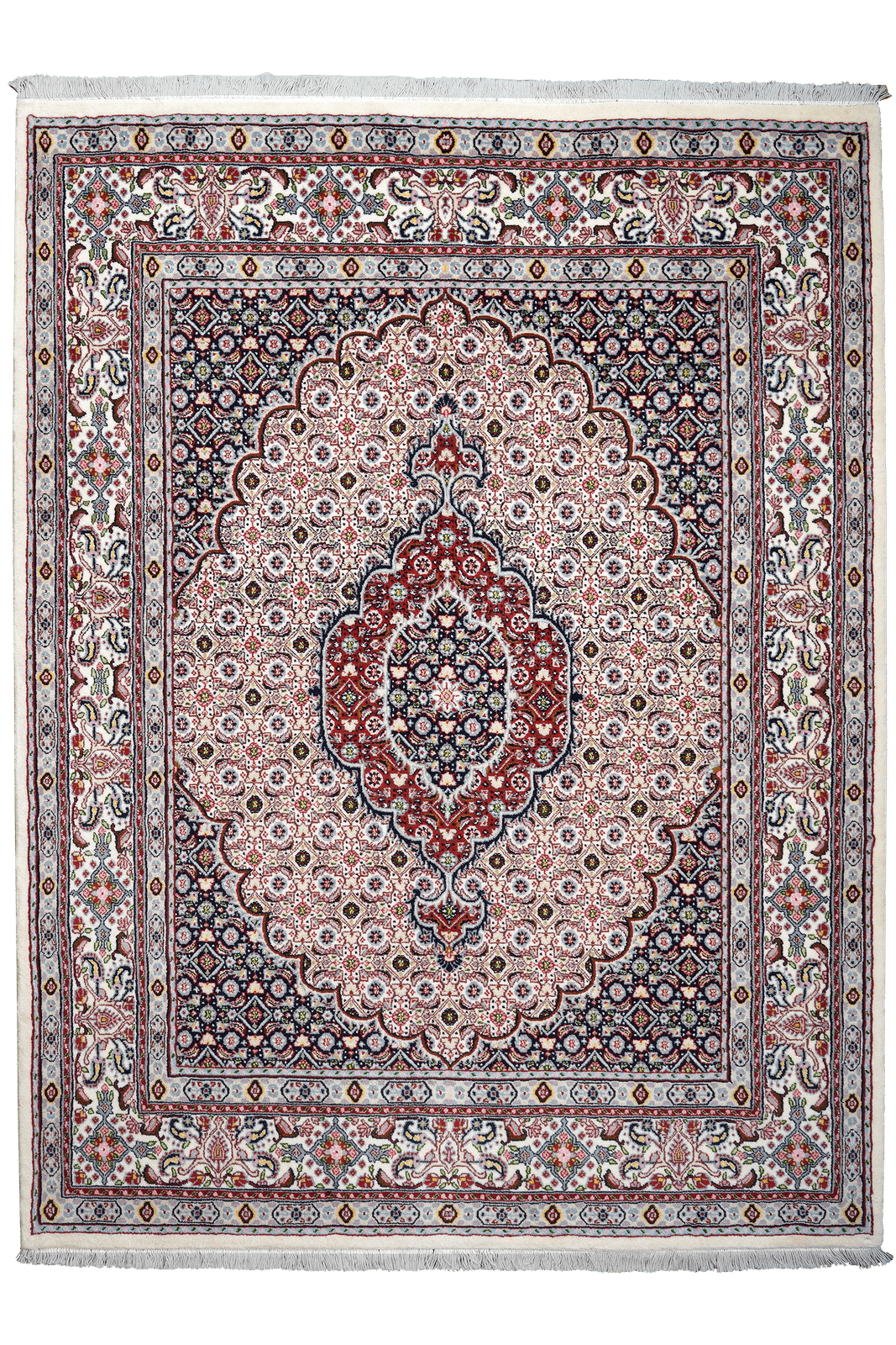 Moud Mahi — Hand-knotted, 150x201 cm, Beige, 100% Virgin Wool | Main view