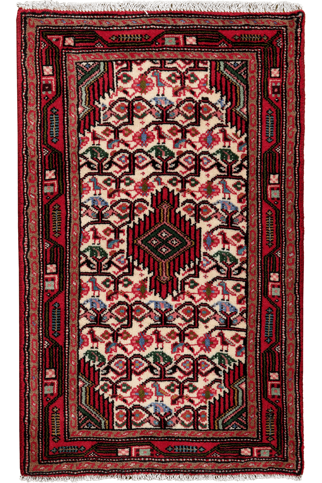 Assadabad — Hand-knotted, 59x97 cm, Multicolor, 100% Virgin Wool | Main view