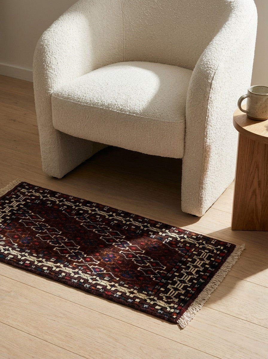 Turkman — Hand-knotted, 70x33 cm, Multicolor, 100% Virgin Wool | Detail view
