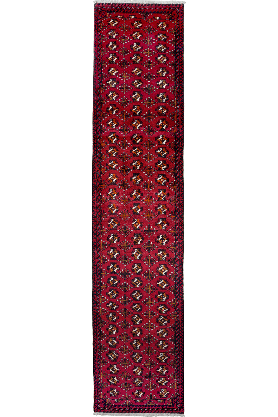 Belutch — Hand-knotted, 60x292 cm, Red, 100% Virgin Wool | Main view