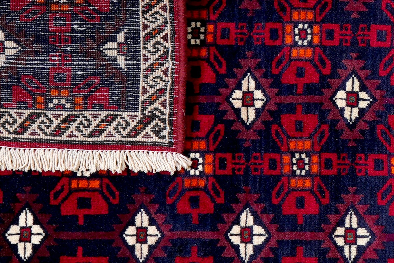 Belutch — Hand-knotted, 82x191 cm, Blue, 100% Virgin Wool | View 7